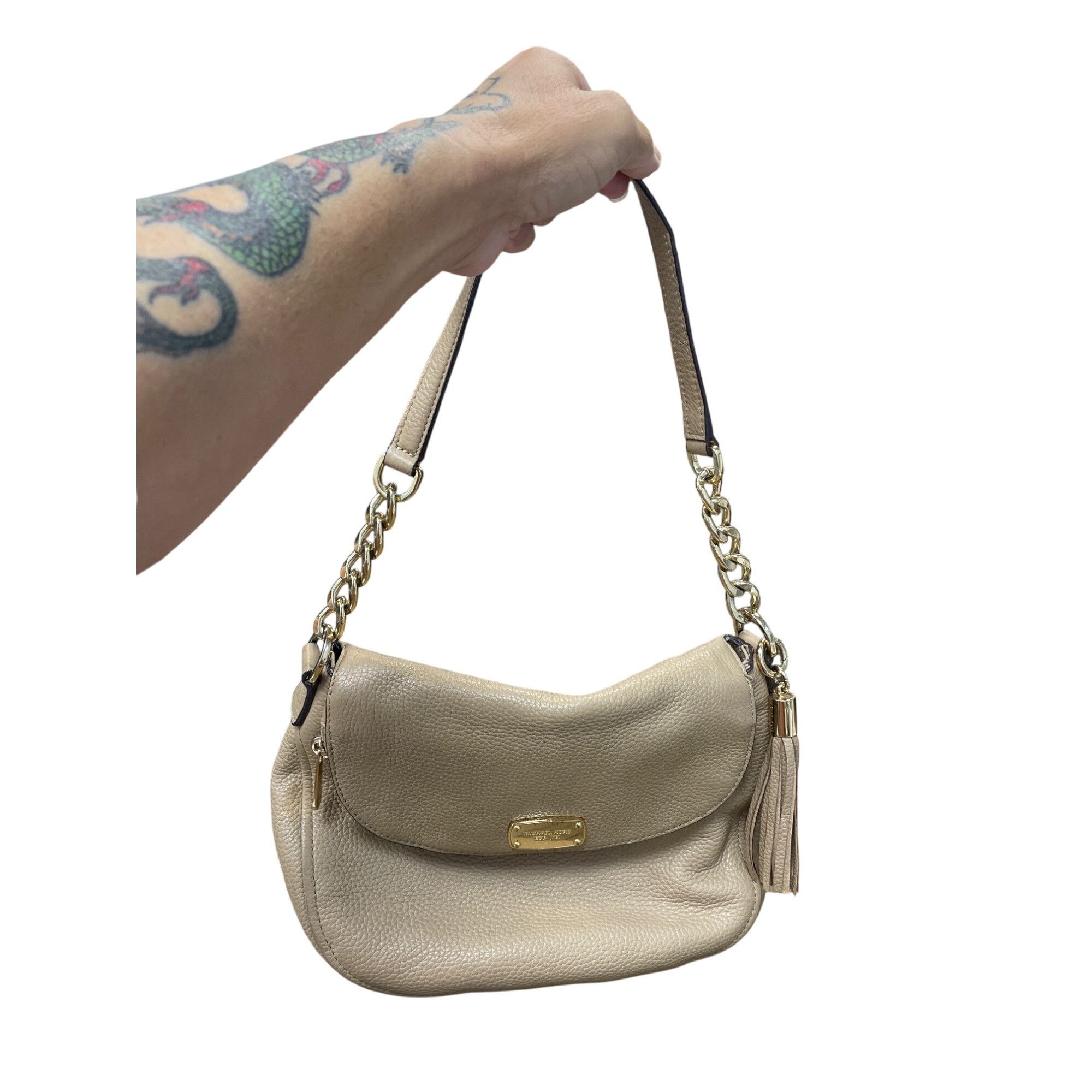 Michael Kors Michael Kors Bedford Flap wms beige leather pebbled shoulder Size ONE SIZE - 20 Thumbnail
