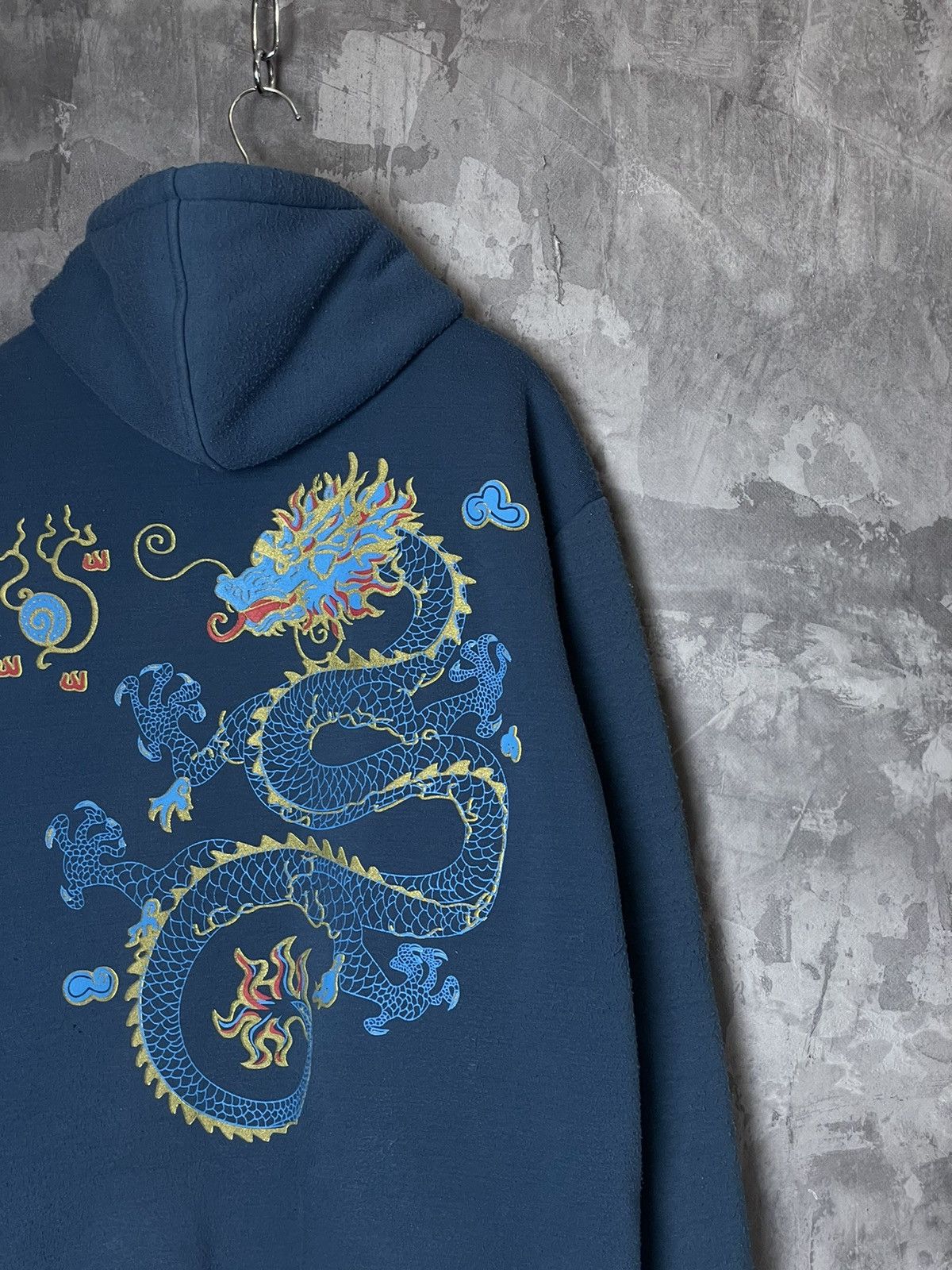 Japanese Brand × Vintage Y2K 2000s Crazy Zip Up Dragon Printed Hoodie All Over Rare Size US XXL / EU 58 / 5 - 11 Thumbnail