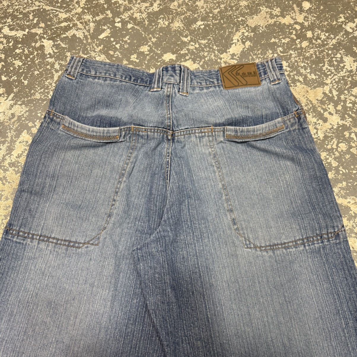 JNCO Vintage Kani Blue Big Pocket Y2K Baggy Shorts Jorts Size US 35 - 11 Thumbnail