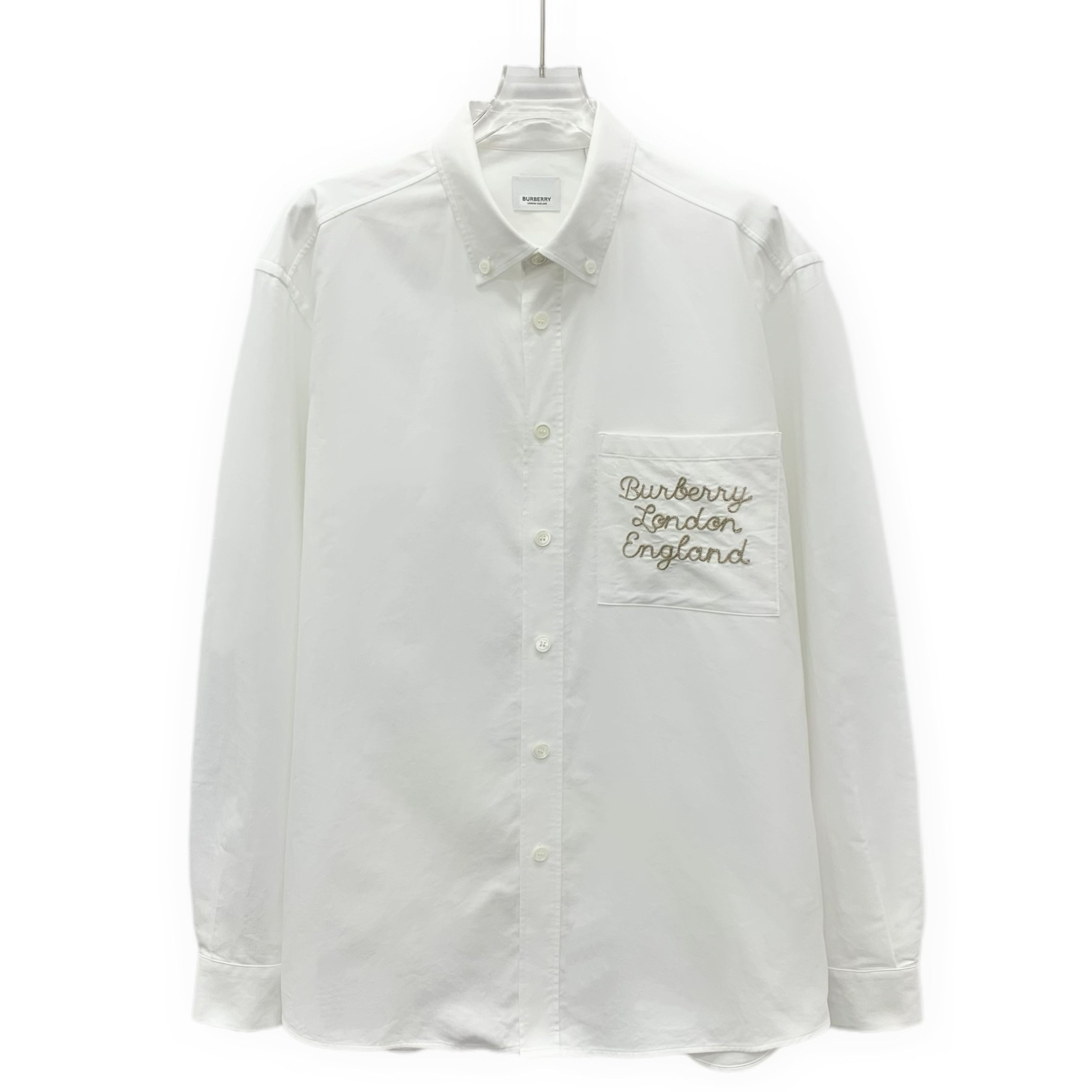 Burberry Burberry Logo Embroidered Shirt White (XL) Size US XL / EU 56 / 4 - 1 Thumbnail