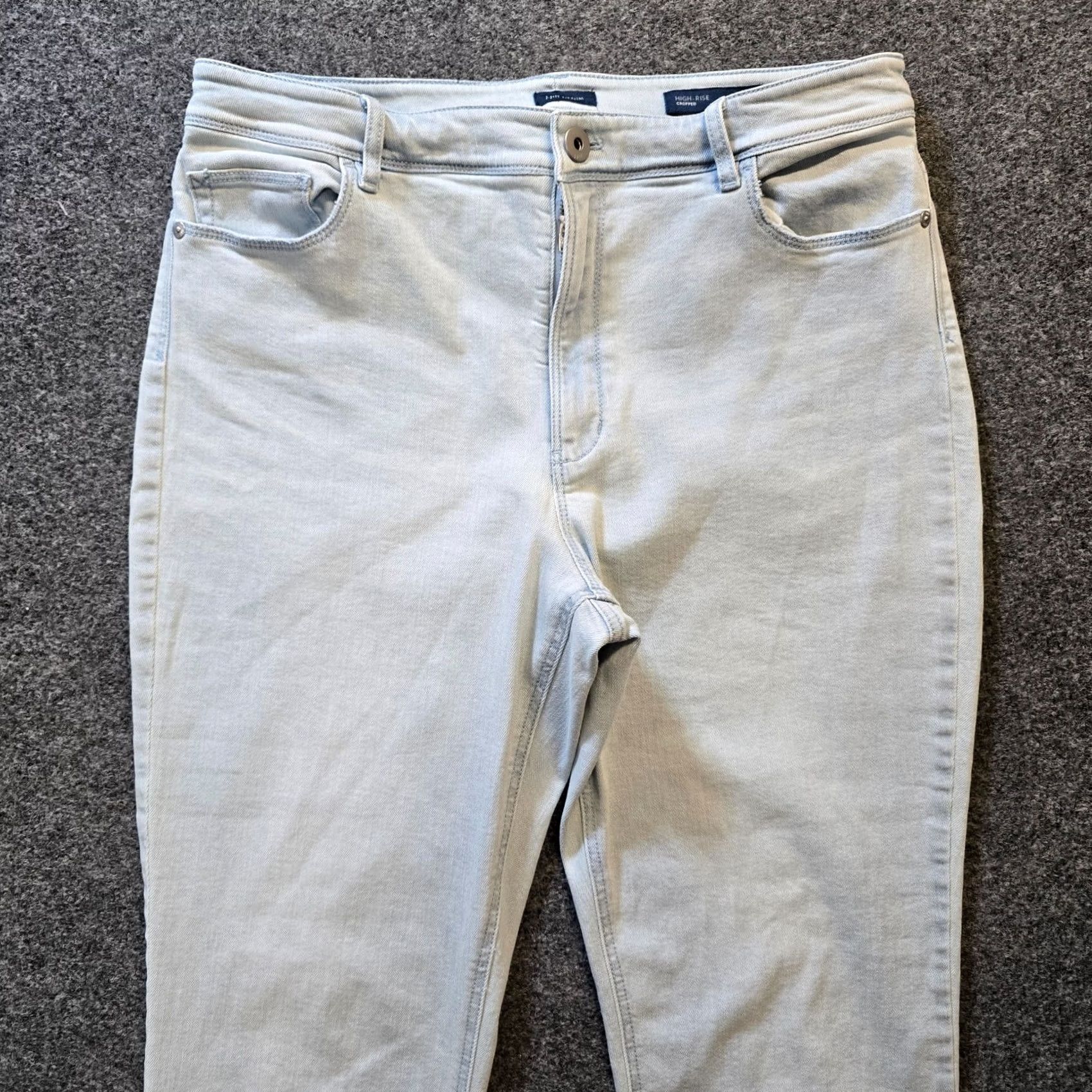 J. Jill J. Jill Jeans Womens 14 Blue Denim High Rise Cropped Straight Leg Cuffed Casual Shirt (No, this line needs only rearranged title, not added text) Size 36" / US 14 / IT 50 - 2 Thumbnail