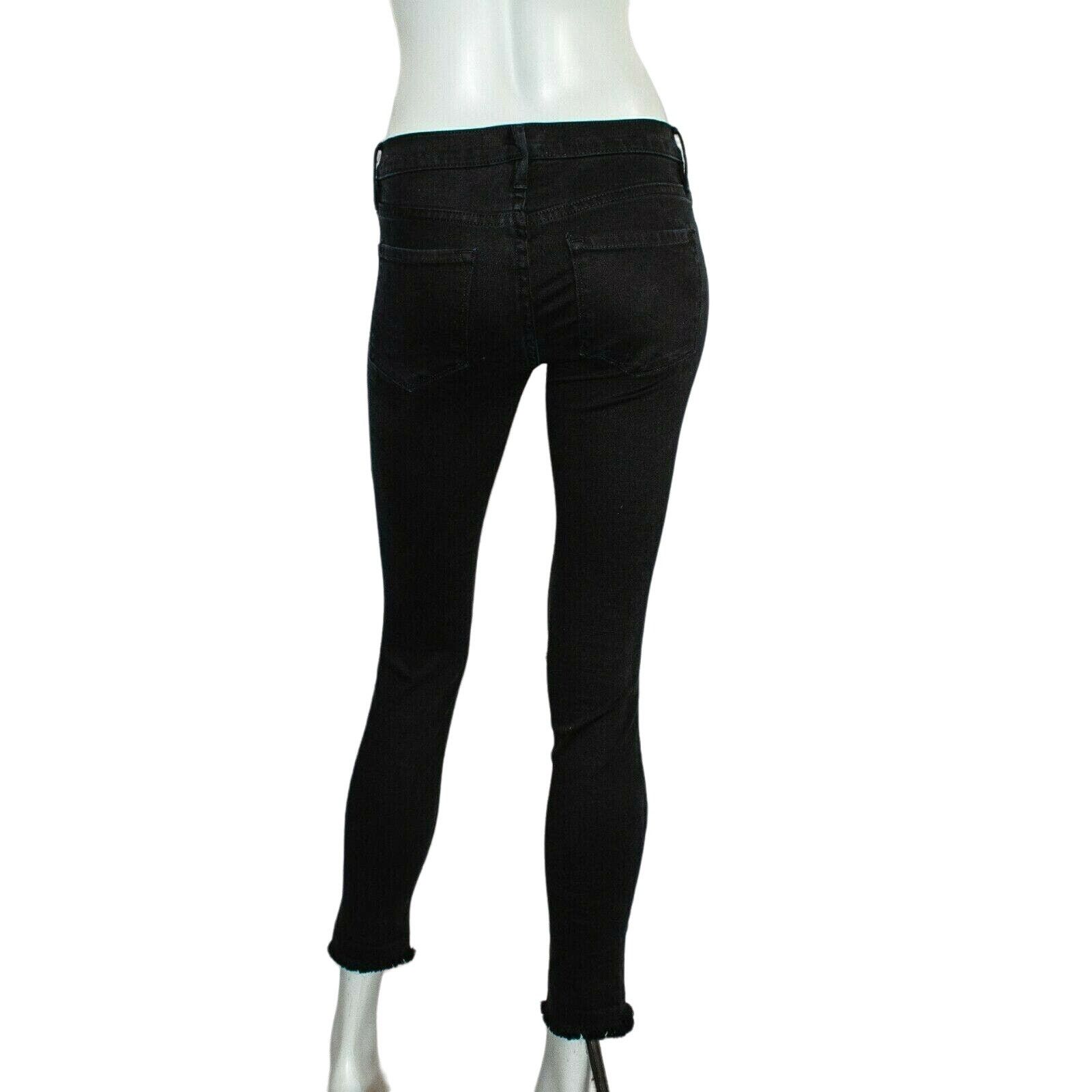 Frame FRAME Denim Le Skinny de Jeanne in Ashland Black Ripped Size 24" / US 00 / IT 34 - 2 Thumbnail
