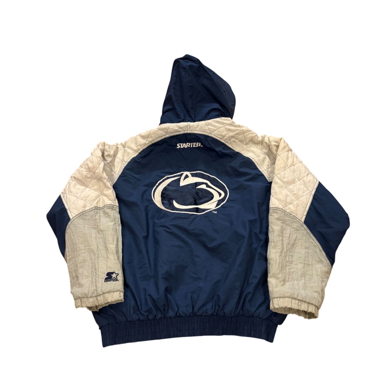 Starter Vintage 1990's Starter Penn State Nittany Lions Hooded Puffe Size US XL / EU 56 / 4 - 2 Thumbnail