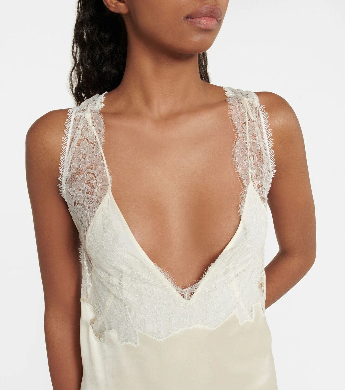 Givenchy o1y0925 Midi Dress in Ivory Size S / US 4 / IT 40 - 2 Thumbnail