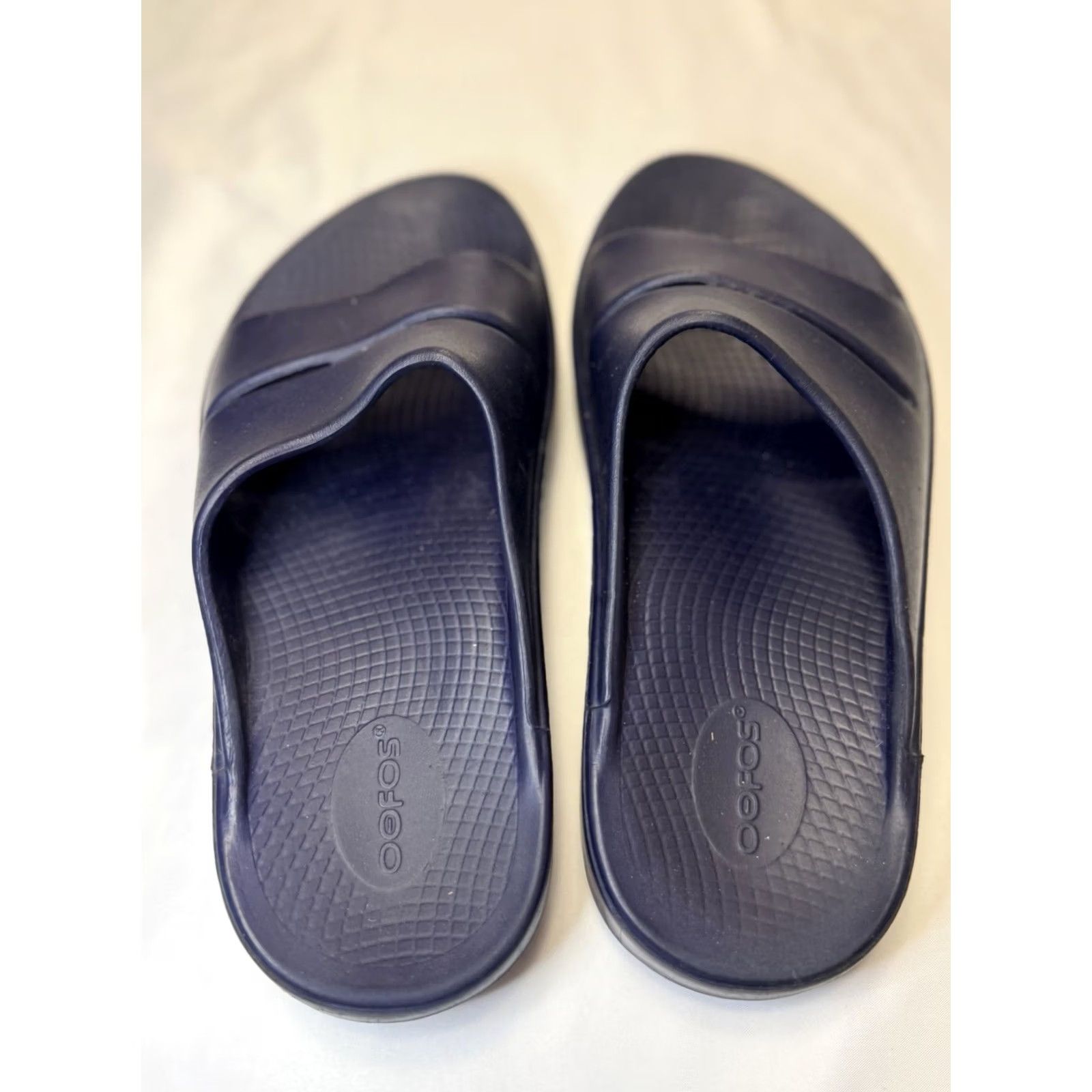 Vintage OOFOS Ooahh Men Slide Recovery Comfort Sport Sandal Navy Blue Womens 11 Size 9 US Navy Blue Size US 9 / IT 39 - 4 Thumbnail