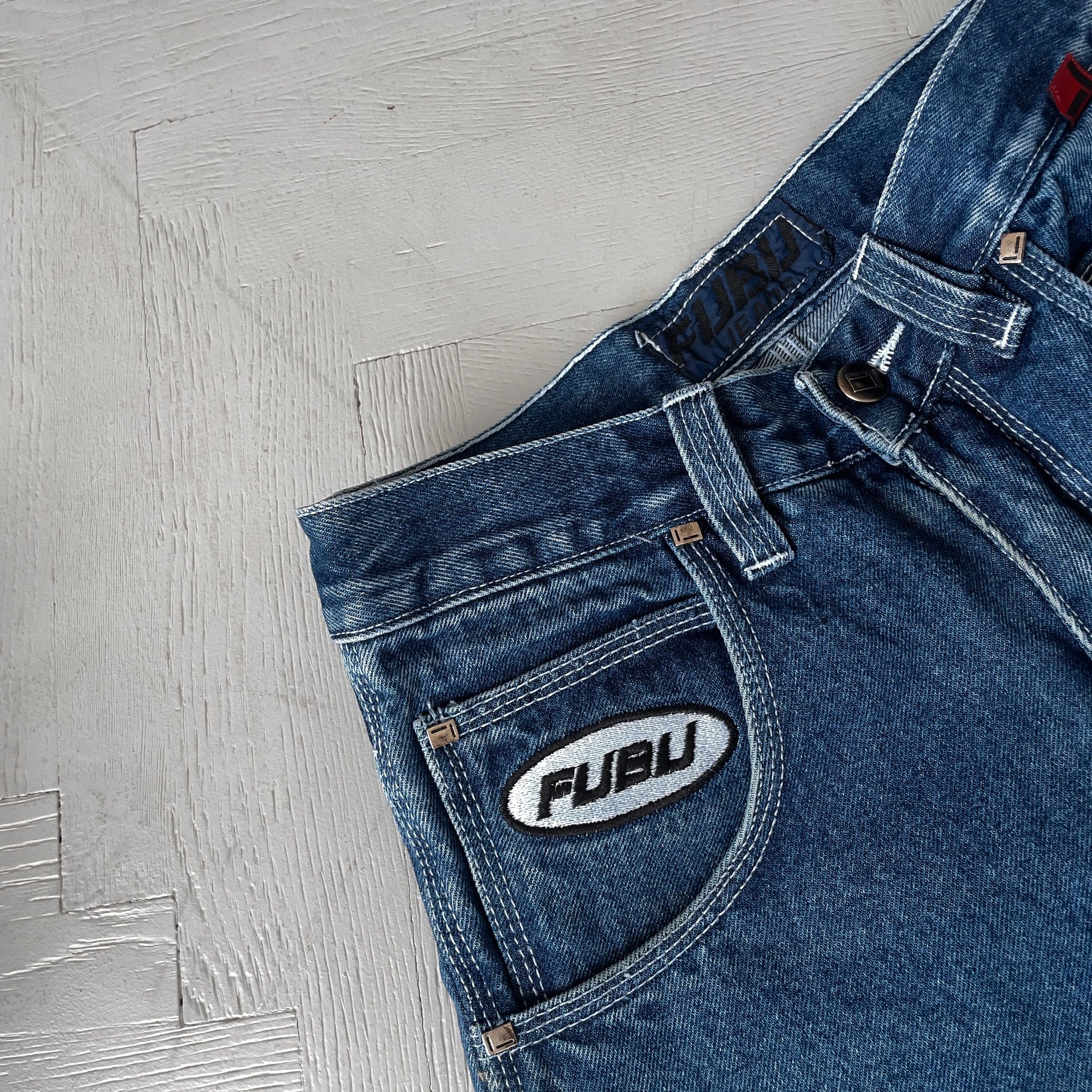 Fubu FUBU Baggy Denim Jeans Y2K Hip Hop Skater Size US 27 - 5 Thumbnail