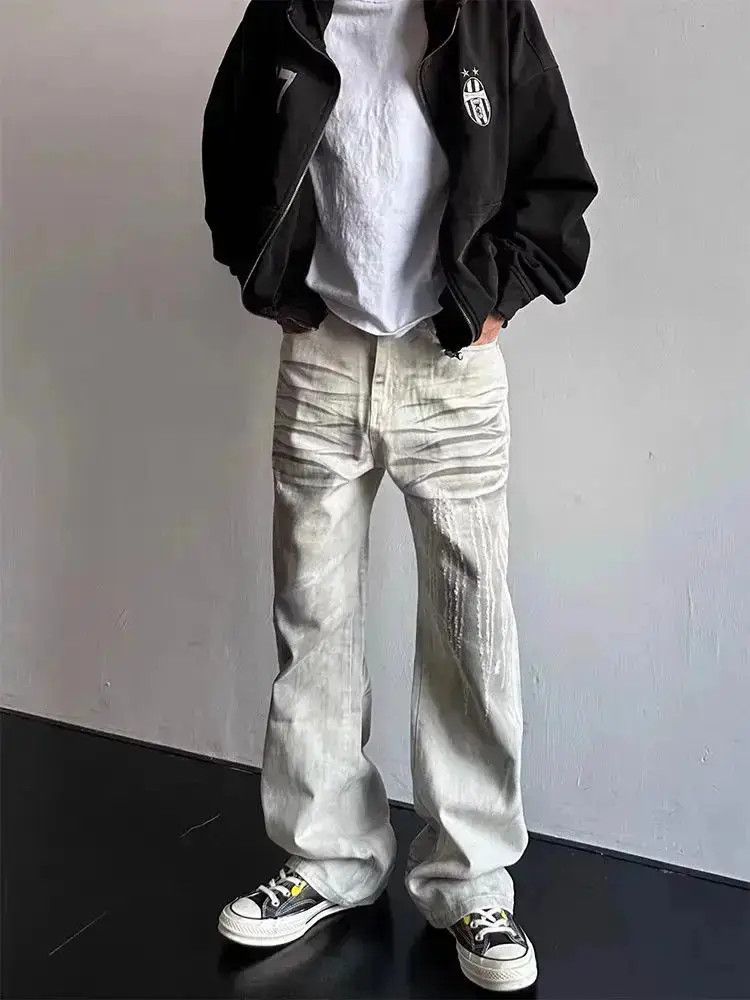 Japanese Brand Vintage washed and dirty dyed street hip hop y2k jeans Size US 30 / EU 46 - 6 Thumbnail