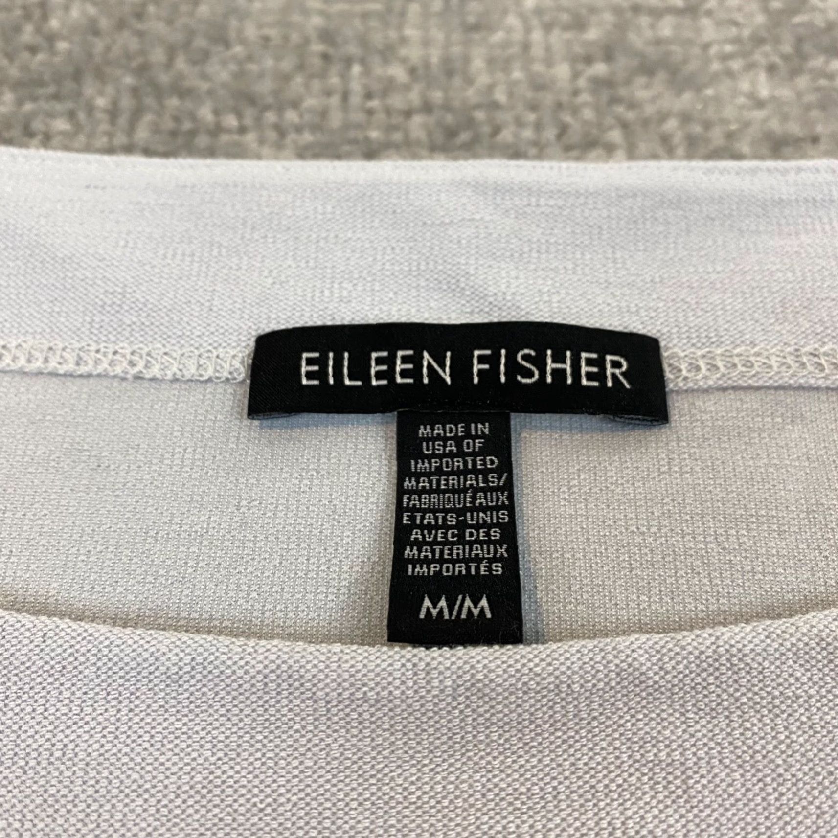 Eileen Fisher VINTAGE Eileen Fisher Blouse Women's Medium Gray Blue Viscose Nylon Stretch Top Casual Office Wear Size M / US 6-8 / IT 42-44 - 2 Thumbnail