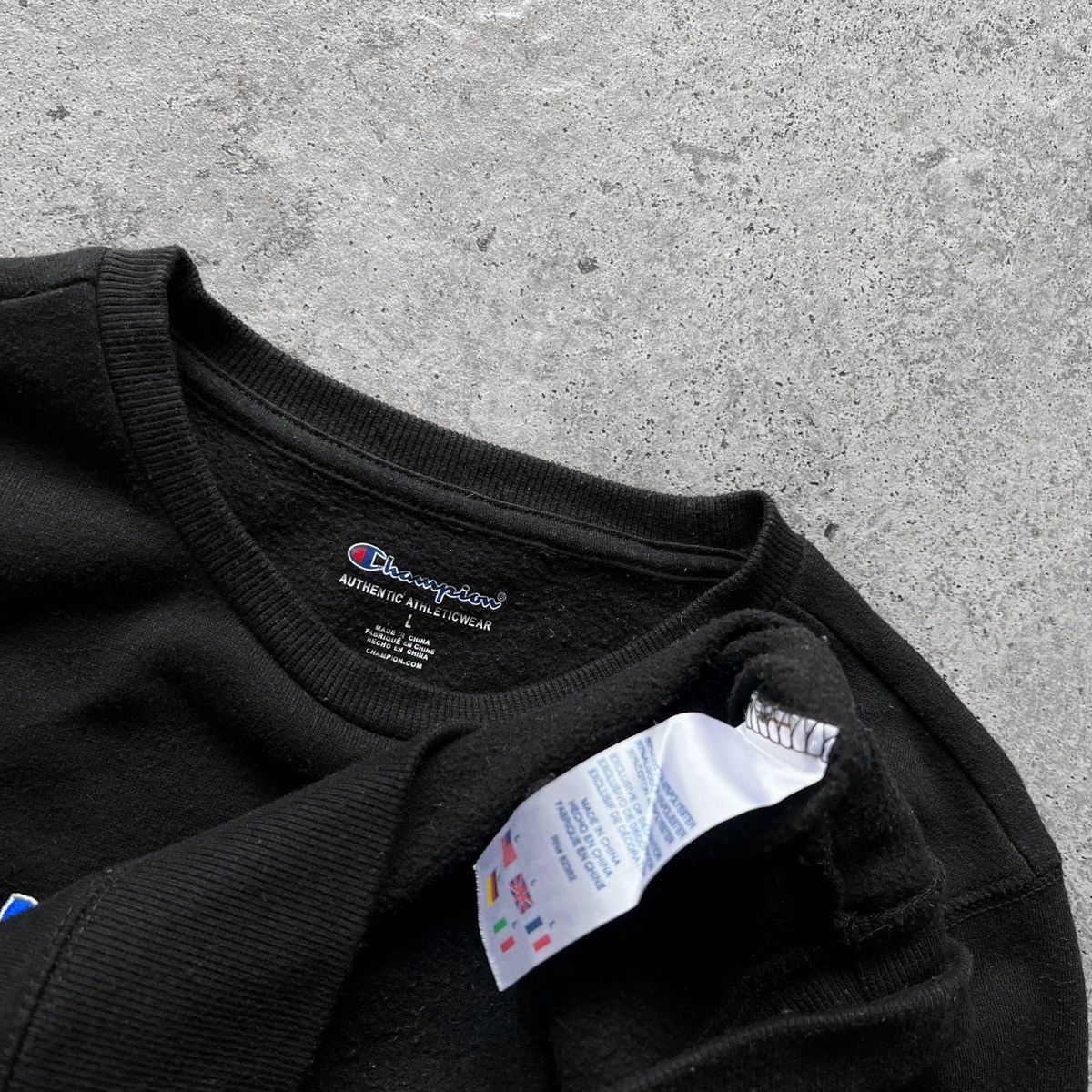 Champion × Designer Champion Womens Black Long Sleeve Sweatshirt Center Logo Size L / US 10 / IT 46 - 5 Thumbnail