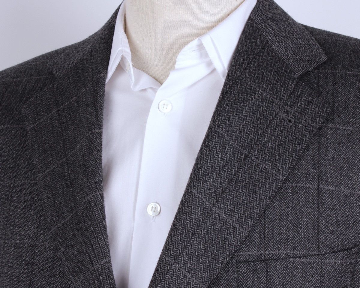 Burberry × Designer × Vintage BURBERRY Vintage Barrie-S Wool Cashmere Blend Plaid Blazer Size 50R - 3 Thumbnail