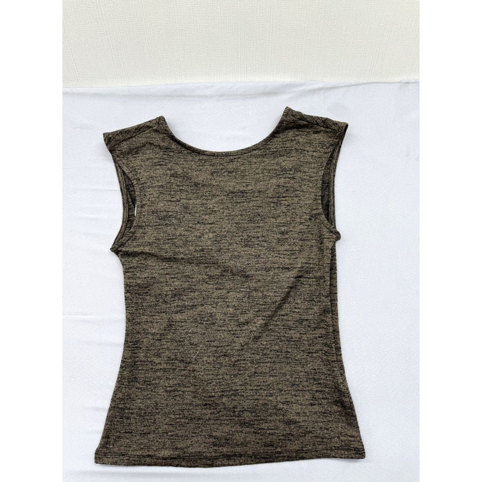 DKNY DKNY Pure Olive Khaki V-Neck Sleeveless Tank Top Women S Cotton/Polyester blend Size S / US 4 / IT 40 - 2 Thumbnail
