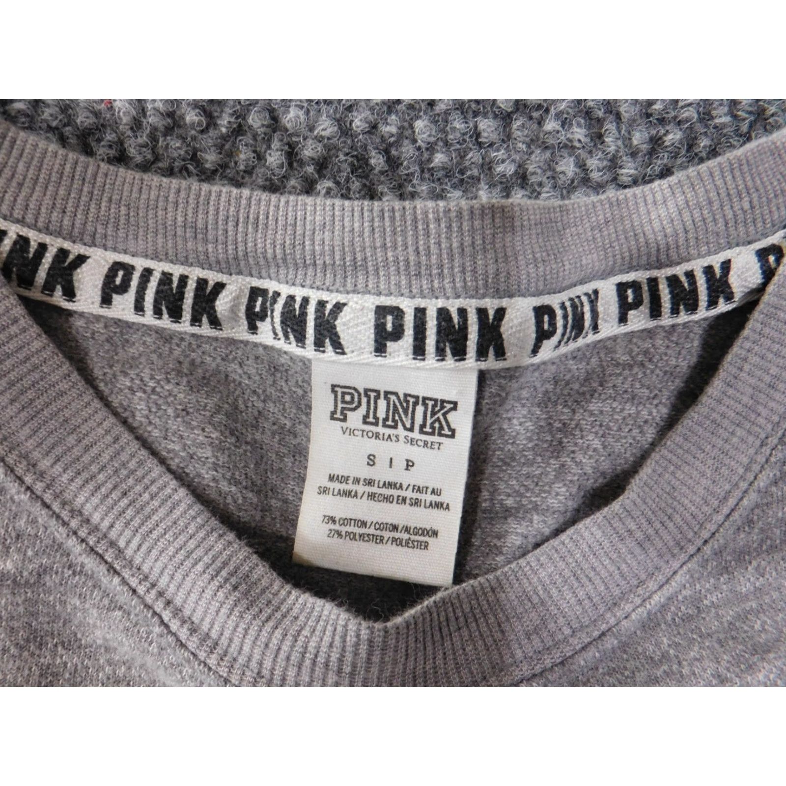 Victoria's Secret Victoria's Secret PINK Sweatshirt Womens V-Neck Raglan Sleeve Knit Love Gray Small Pullover Seasonal Fall Modern Logo Shirt New Size S / US 4 / IT 40 - 6 Thumbnail