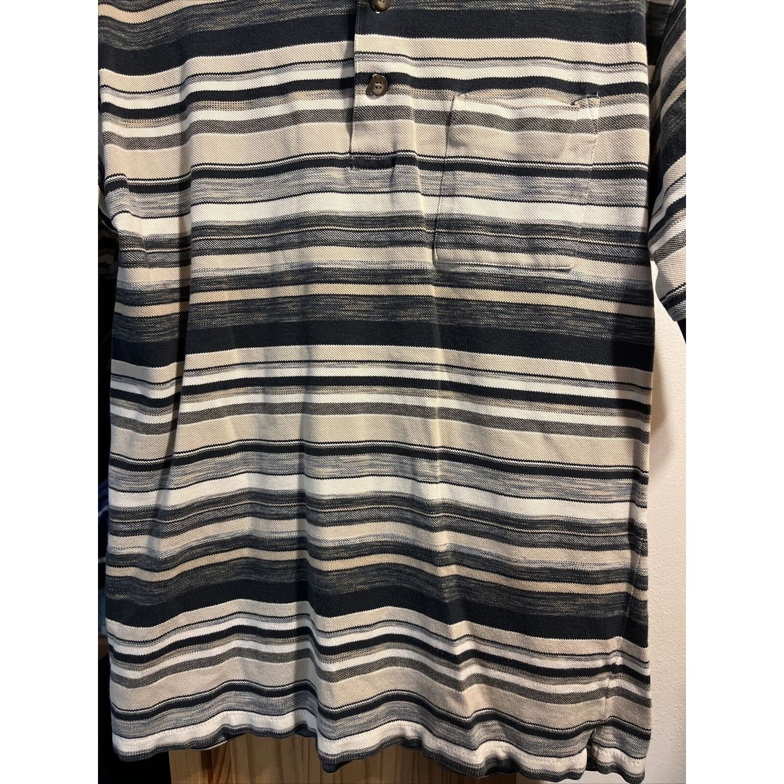 Other Palmland Club VTG Men’s M White Beige Striped SS Cotton Polo Size US M / EU 48-50 / 2 - 6 Thumbnail