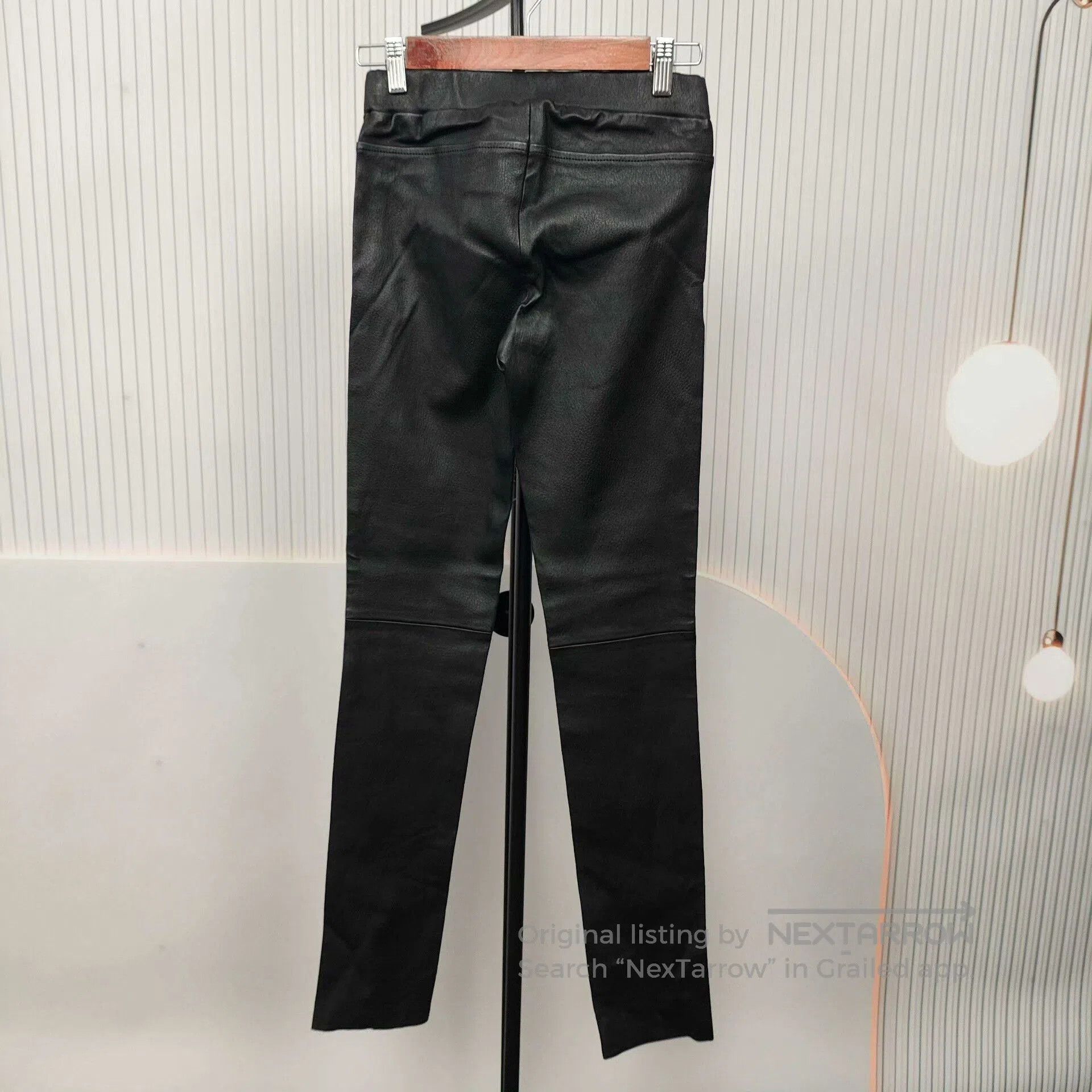 Louis Vuitton LV Black Sheepskin Leather Pants 36. Size 35" - 2 Thumbnail