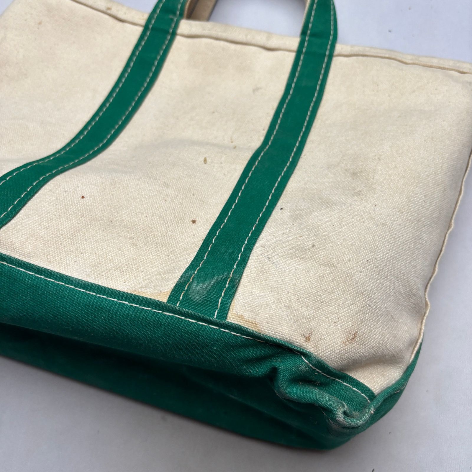 L.L. Bean Vintage 80s L.L. Bean Tote Bag Canvas Small 15.5x11 Green Size ONE SIZE - 9 Thumbnail