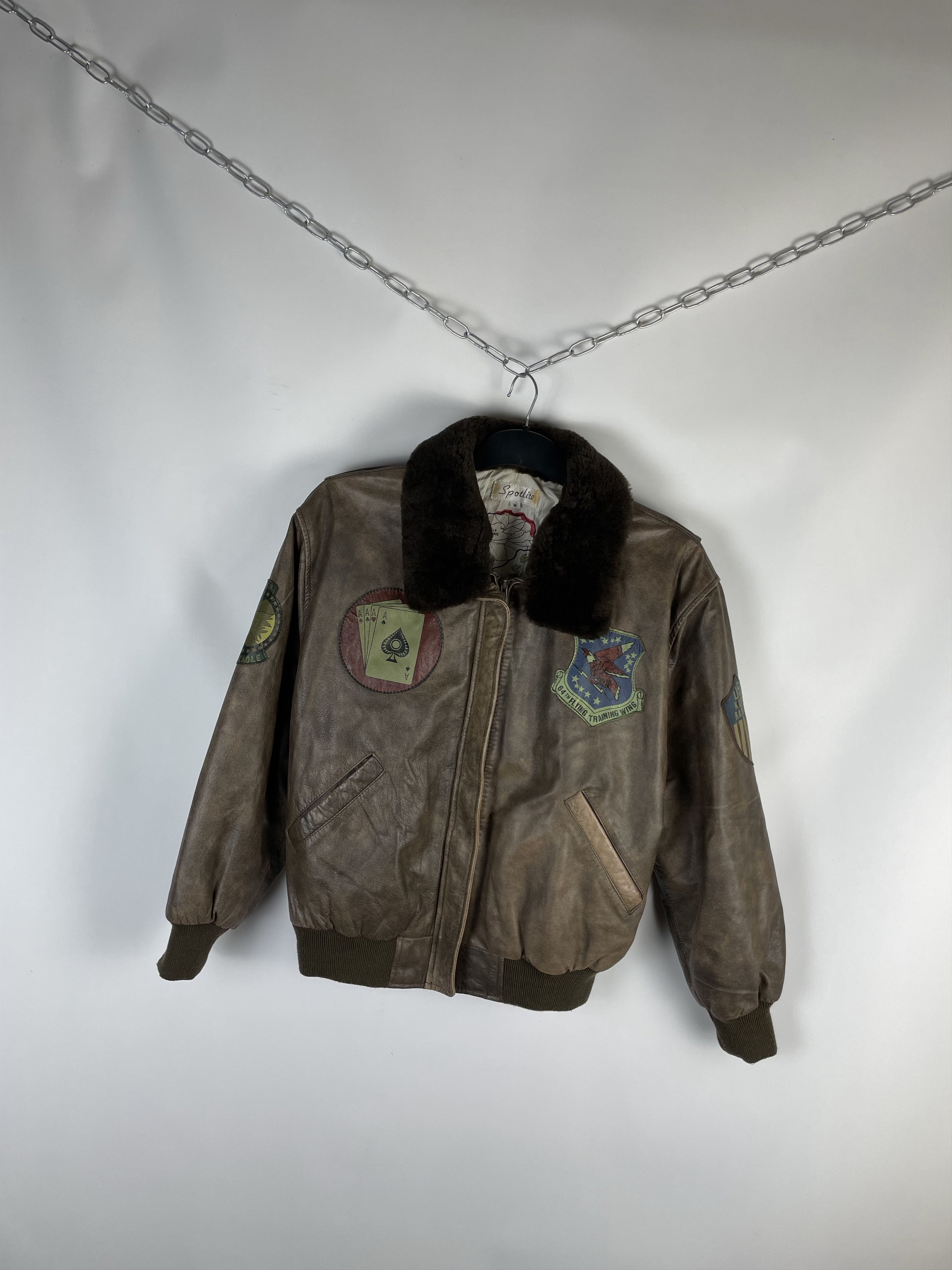 Vintage RARE!!! Vintage USA Air Force Army US style Leather Jacket Size US M / EU 48-50 / 2 - 2 Thumbnail