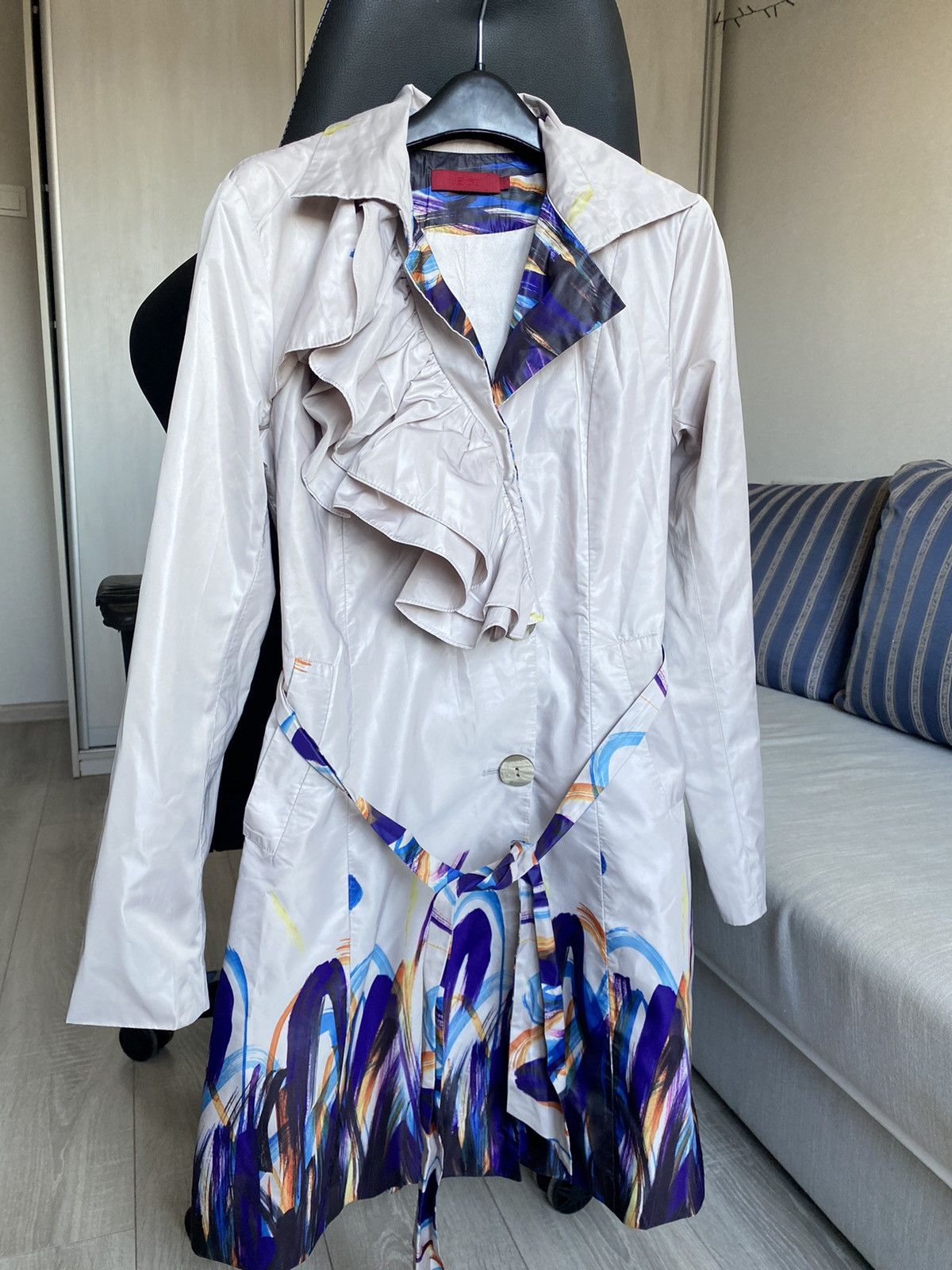 Designer × Kenzo Kenzo tranch coat long with belt Multicolor Size M / US 6-8 / IT 42-44 - 2 Thumbnail