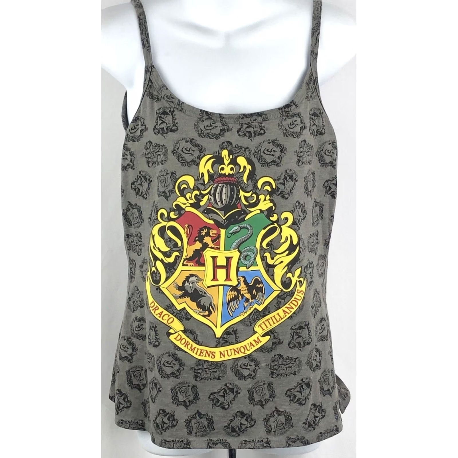 Vintage Harry Potter Sleeveless Tank Top L Gray Logo Chest Slits Size L / US 10 / IT 46 - 5 Thumbnail