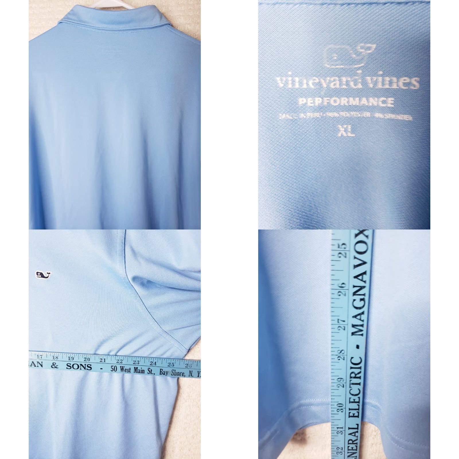 Vineyard Vines Vineyard Vines Performance Polo Shirt XL Blue Short Sleeve Breathable Stretch Embroidered Whale Logo Casual Golf Sports Mens Size US XL / EU 56 / 4 - 8 Thumbnail