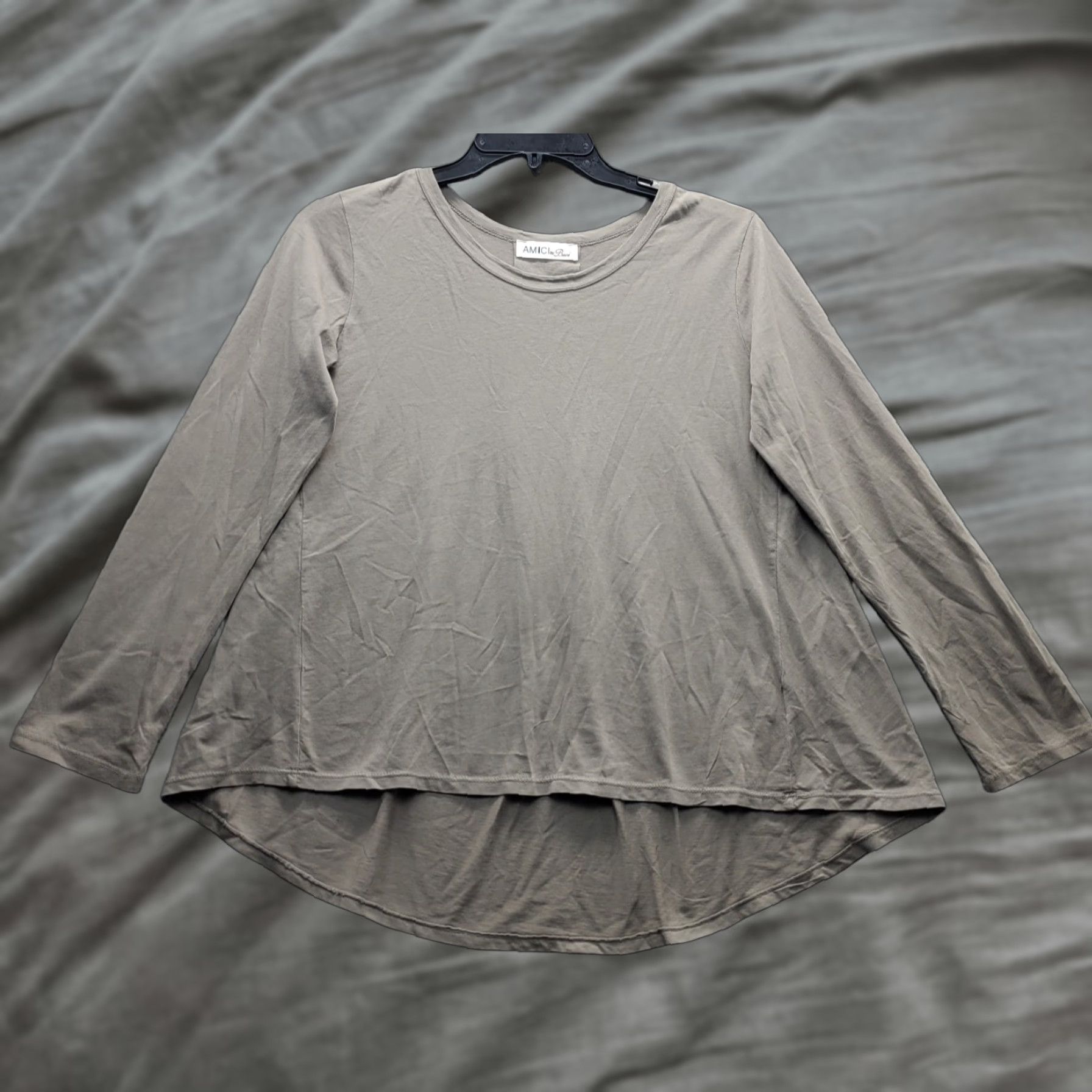 Vintage Baci Amici Tunic Top Womens Brown Cotton Relaxed Fit Pullover Crew Neck Long Sleeve Regular Size L Shirt Size L / US 10 / IT 46 - 1 Thumbnail