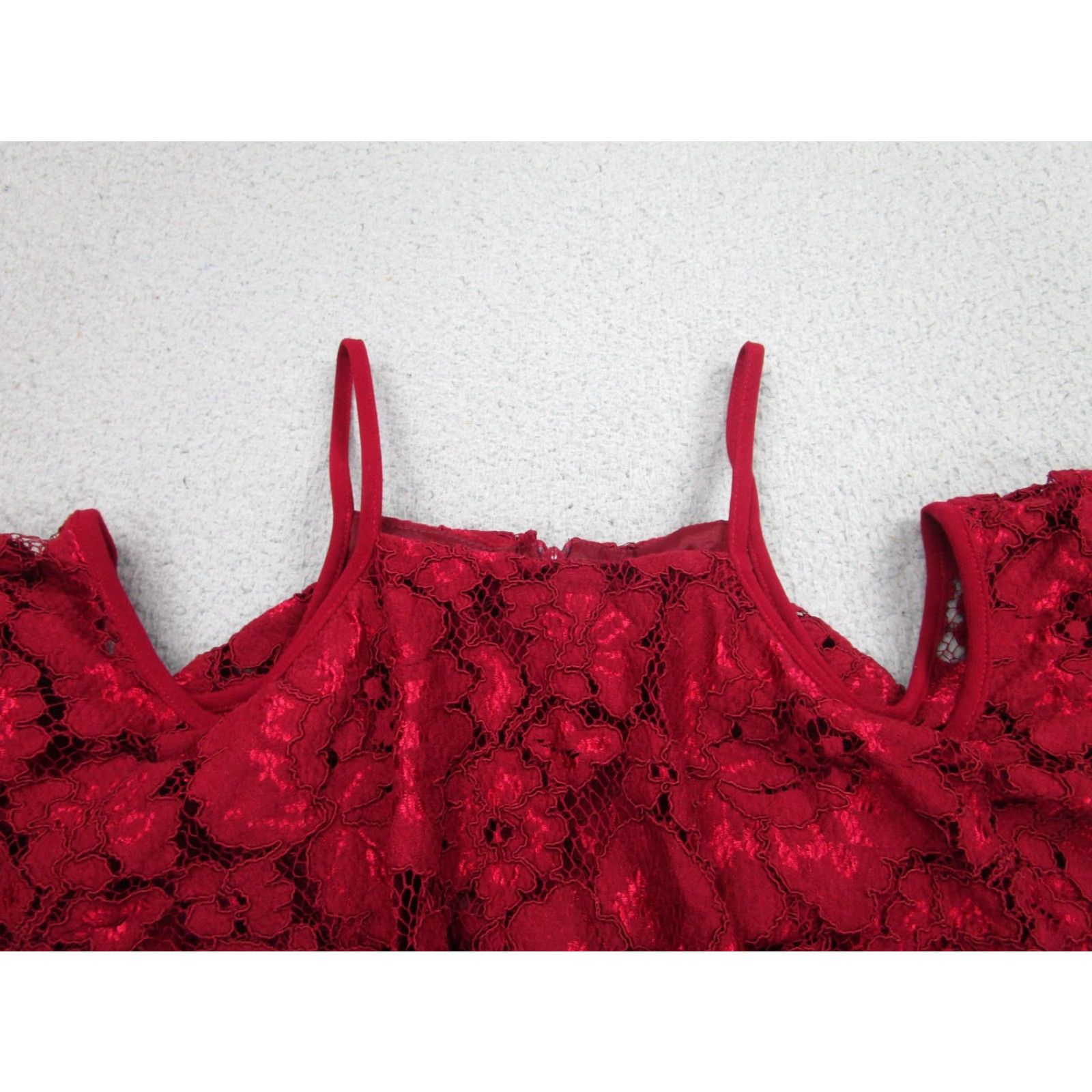 Black Halo Black Halo Dress Womens 4 Red Floral Lace Cold Shoulder Ruffle Sheath Cocktail Size S / US 4 / IT 40 - 4 Thumbnail
