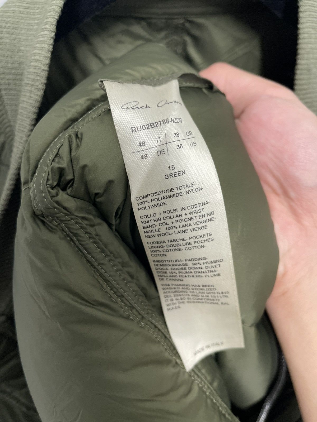 Rick Owens Rick Owens FW22 Oversized Flight Puffer Green Down Jacket Size US L / EU 52-54 / 3 - 5 Thumbnail
