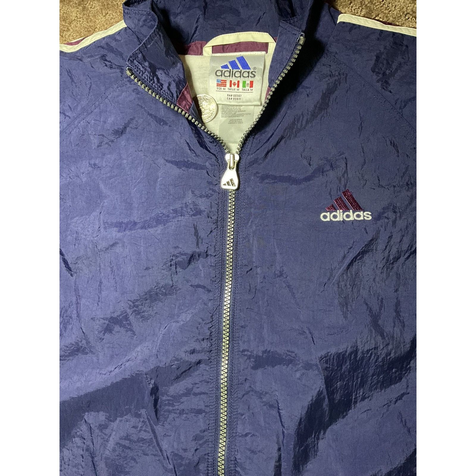 Adidas 💜 Vintage Adidas Windbreaker Track Jacket – With Size M Size US M / EU 48-50 / 2 - 3 Thumbnail