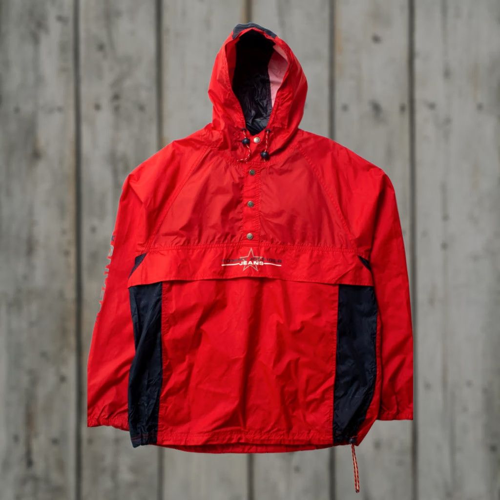 Tommy Hilfiger VINTAGE Tommy Hilfiger Jeans Pullover Windbreaker 1990s Red XS XL? Size US XL / EU 56 / 4 - 1 Thumbnail