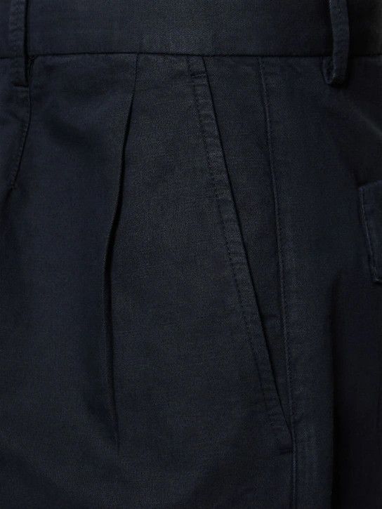 Z Zegna o1lsvrm0525 Cotton & Linen Chino Shorts in Navy Zegna Size US 36 / EU 52 - 3 Thumbnail
