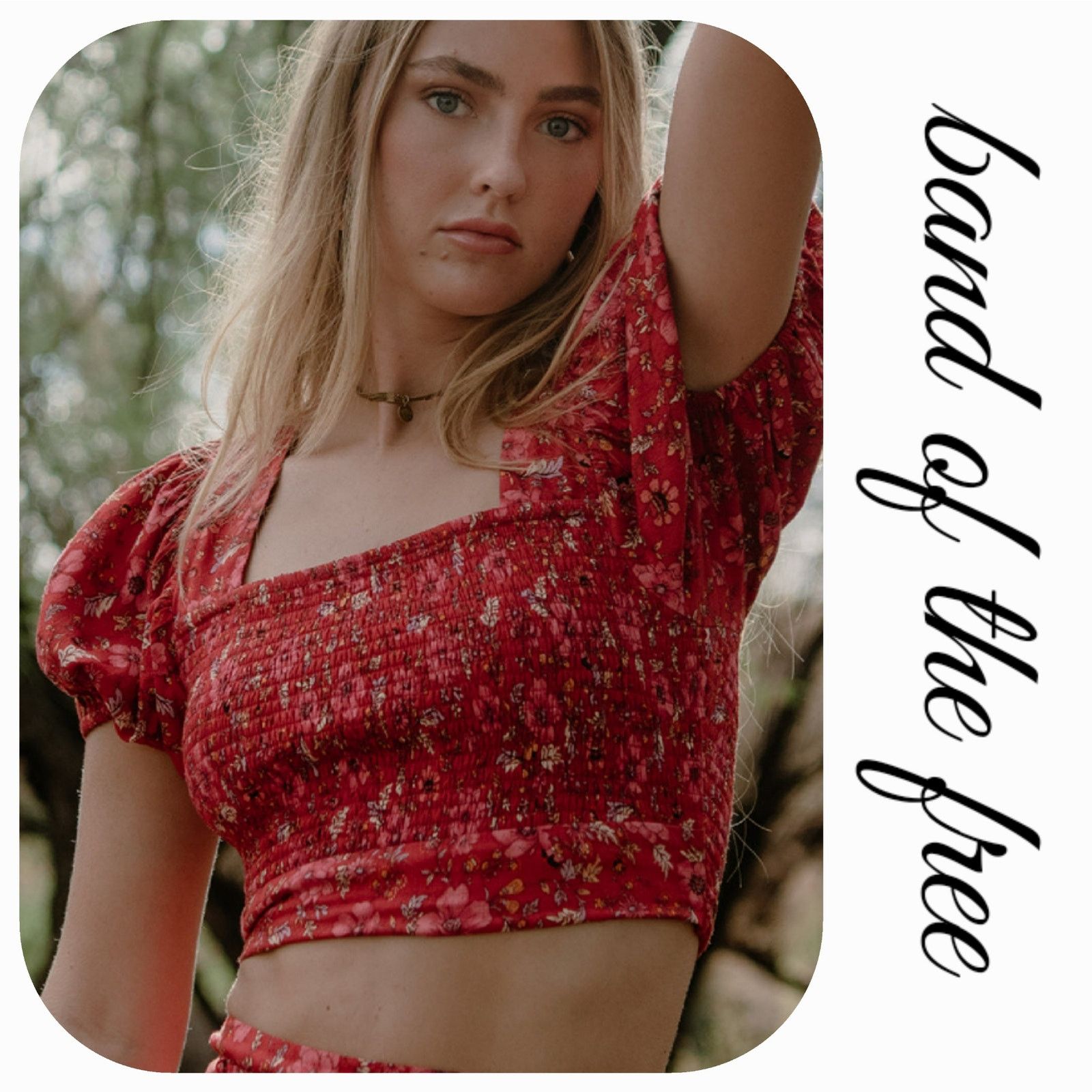 Other NWT Band of the Free Joelle Smocked Crop Top Sz. L [12] Size L / US 10 / IT 46 - 1 Thumbnail