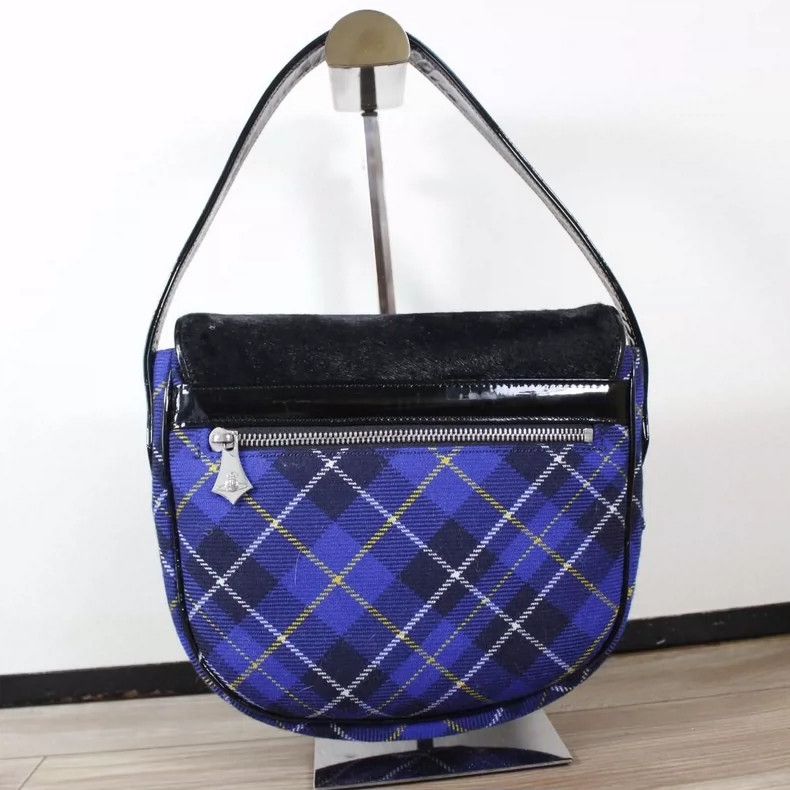 Vivienne Westwood Vivienne Westwood size os Mid-old blue checkered flap tasse Size ONE SIZE - 3 Thumbnail
