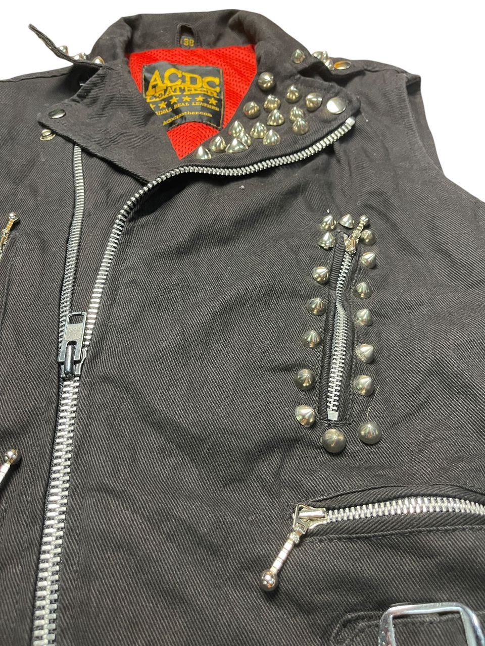 Seditionaries ACDC Leather Punk Vest Jacket Spike Studded Style Size US M / EU 48-50 / 2 - 12 Thumbnail
