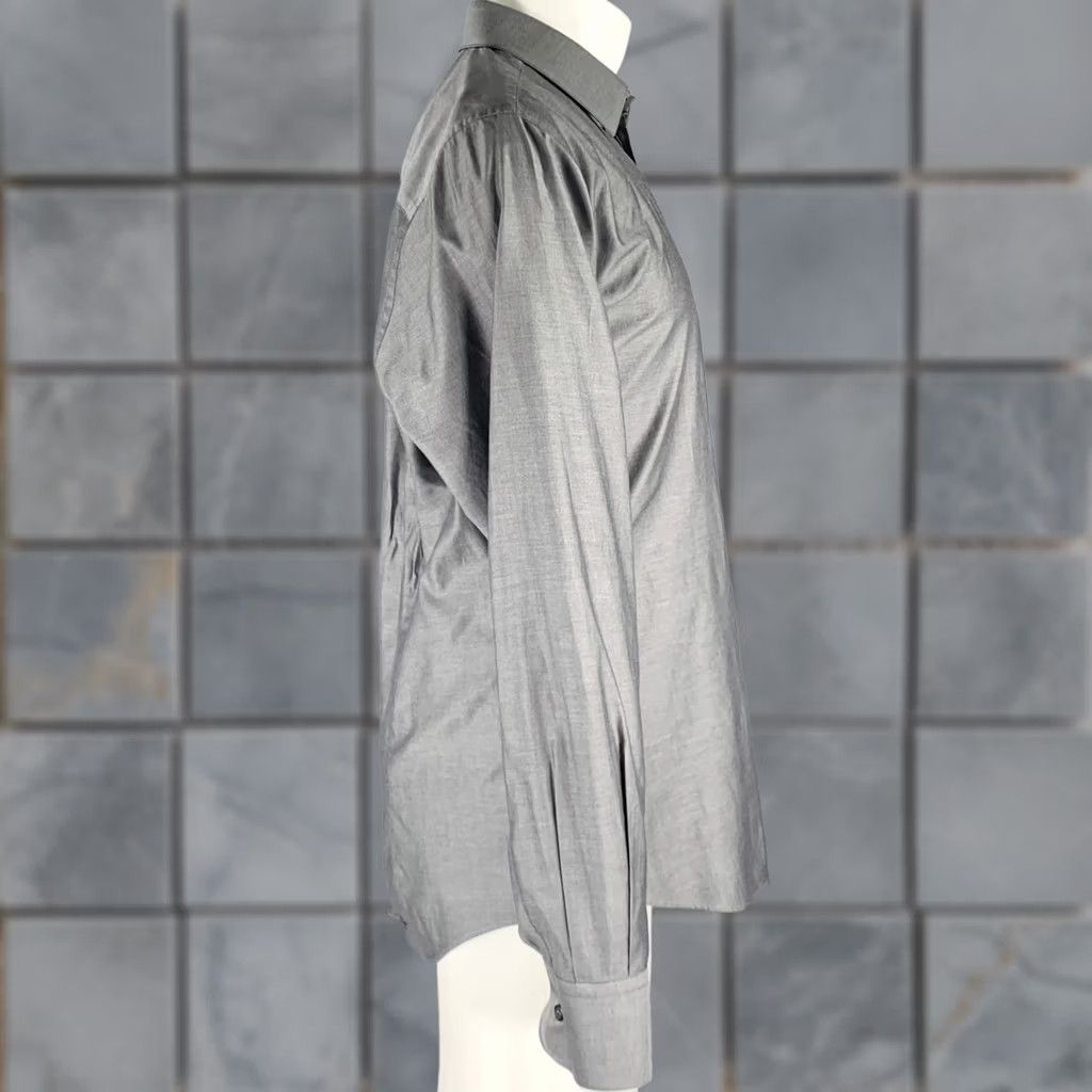 Dolce & Gabbana DOLCE & GABBANA Shirt M Grey Cotton Long Sleeve Button Up Size US M / EU 48-50 / 2 - 1 Thumbnail