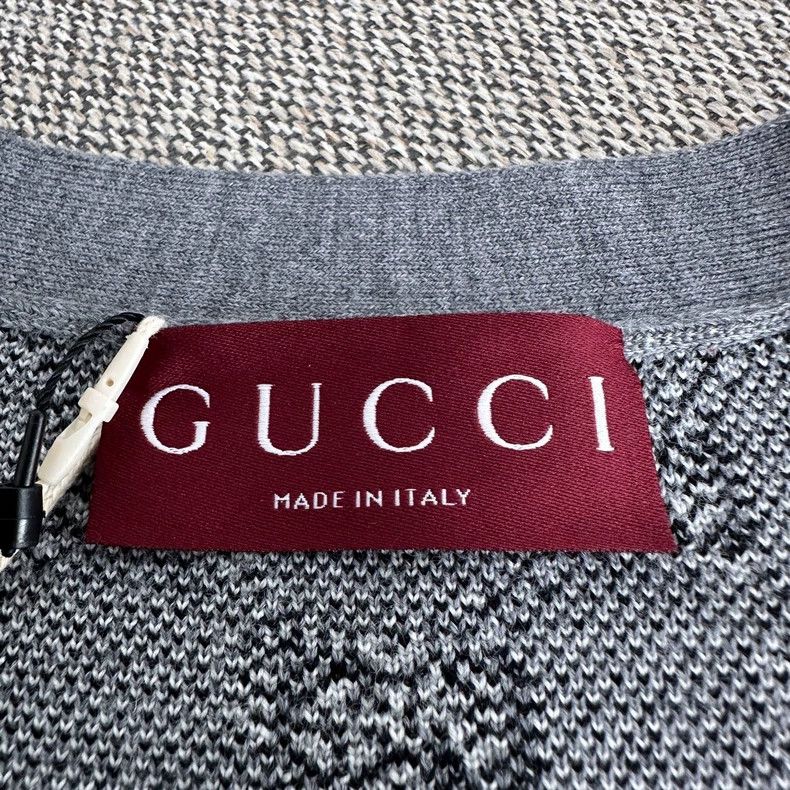 Other Gucci Gray logo jacquart knitted cardigan Size M / US 6-8 / IT 42-44 - 3 Thumbnail