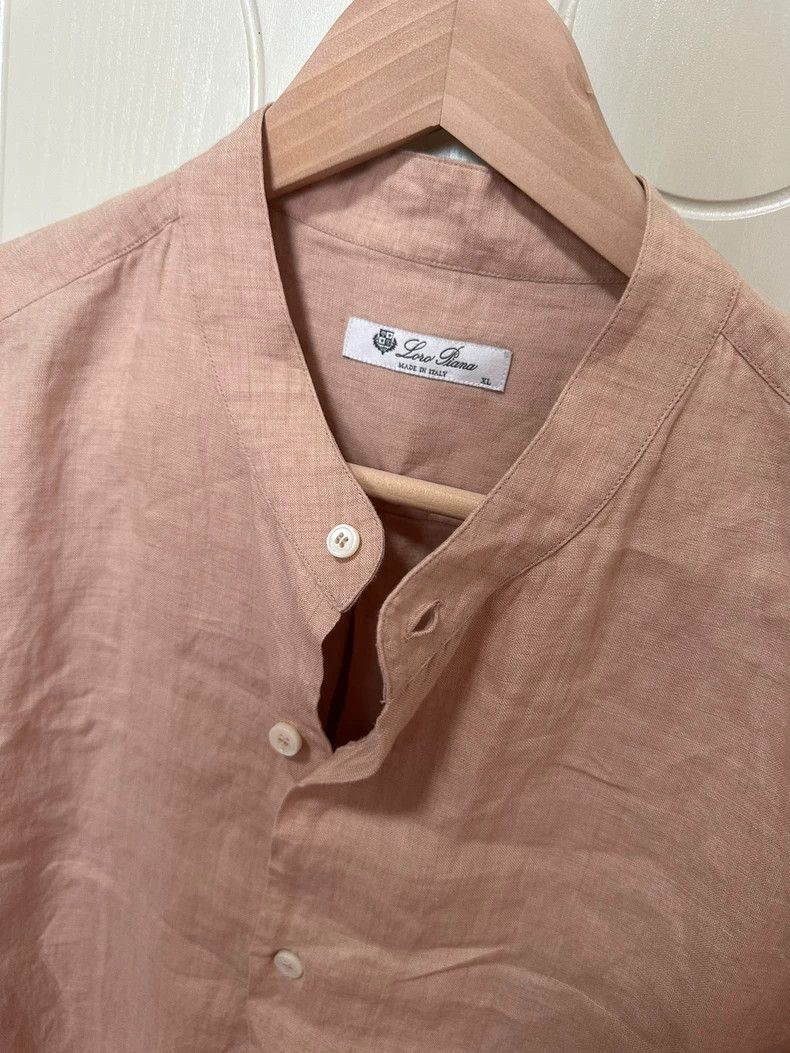 Loro Piana LORO PIANA Pink linen shirt Size XL / US 12-14 / IT 48-50 - 2 Thumbnail