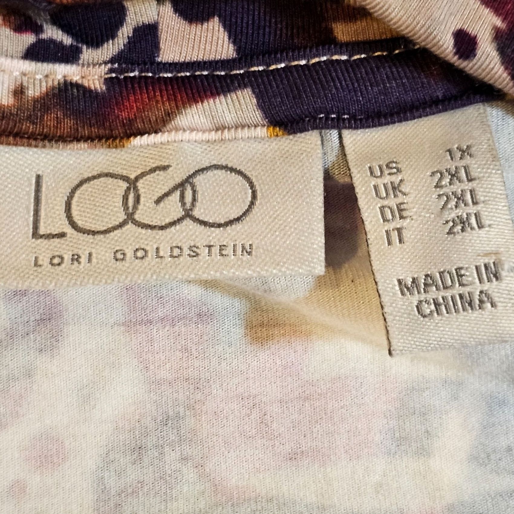 Vintage LOGO Lori Goldstein Top Womens 1X Pink Floral Cowl Neck Stretchy Casual Career Shirt Size XL / US 12-14 / IT 48-50 - 3 Thumbnail