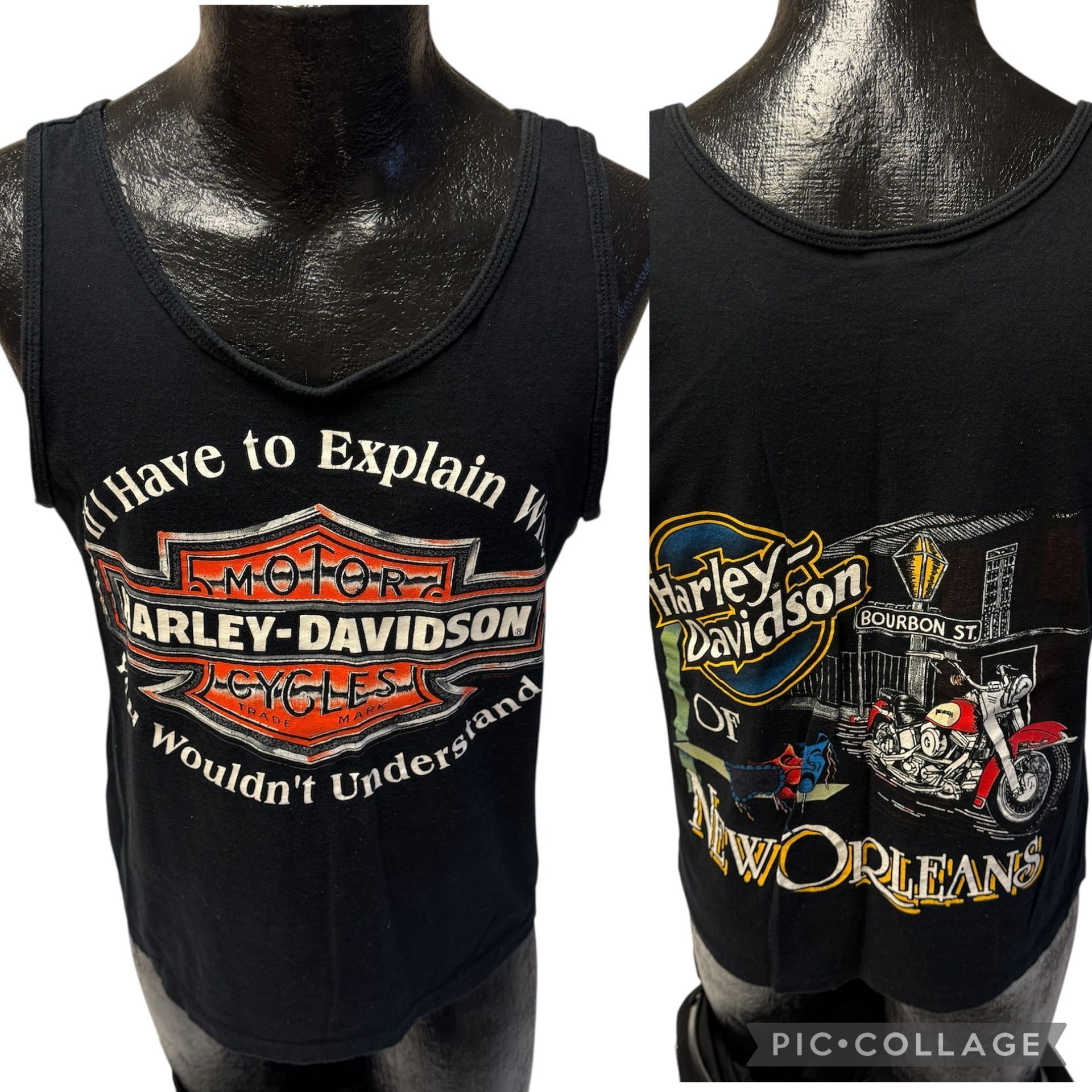 Harley Davidson NEW ORLEANS La Motorcycle Tank Top BOURBON St Muscle Shirt M Size US M / EU 48-50 / 2 - 2 Thumbnail