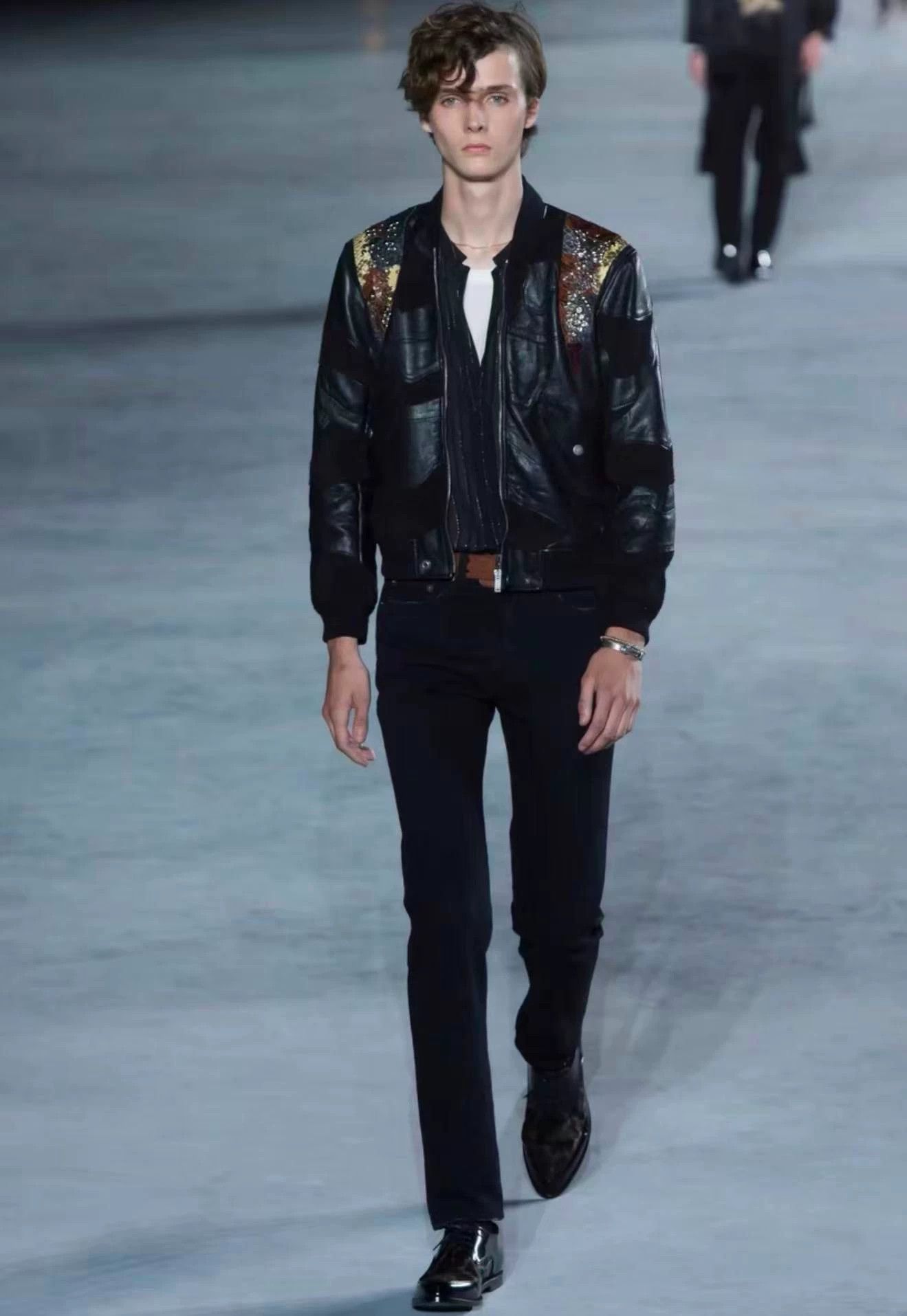 Saint Laurent Paris Saint Laurent 18ss Python Distressed Studs Bomber 48 Size US M / EU 48-50 / 2 - 9 Thumbnail