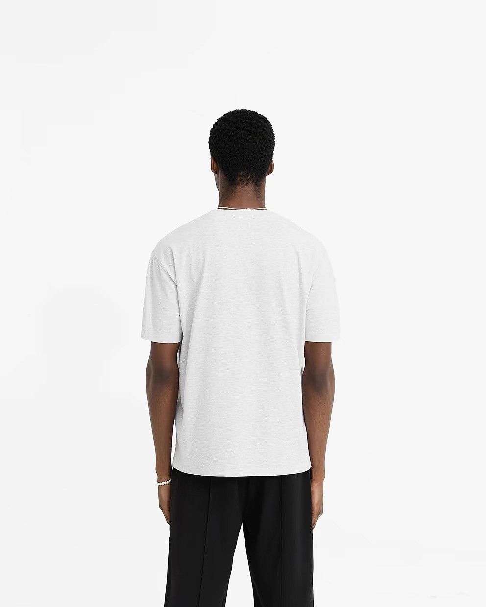 Represent Clo. Grey Marl Logo Metal Tab Lightweight T-Shirt Size US XL / EU 56 / 4 - 4 Thumbnail