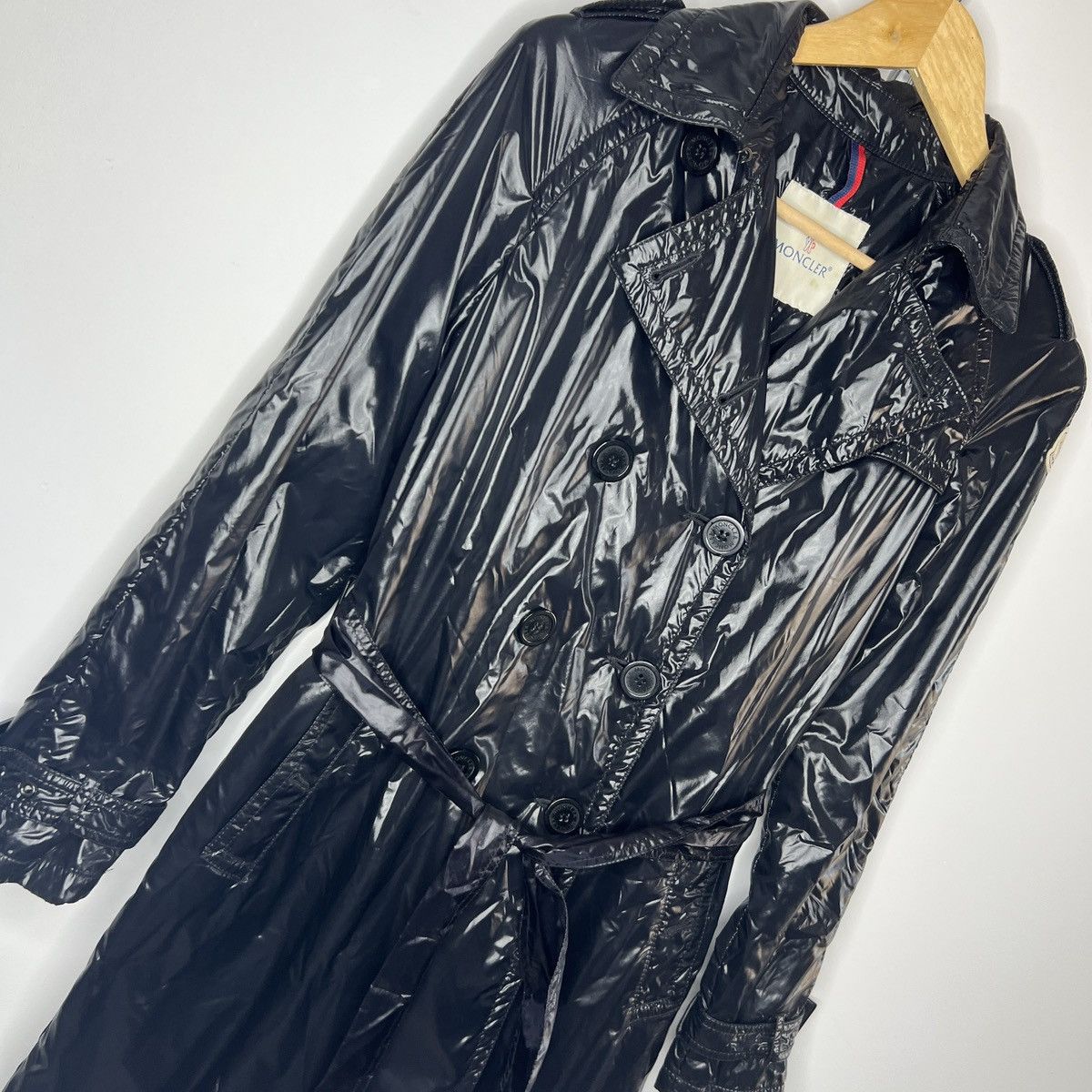 Moncler Moncler Black Shiny Coat Badge Patch Logo Avant Garde Jacket Size S / US 4 / IT 40 - 3 Thumbnail