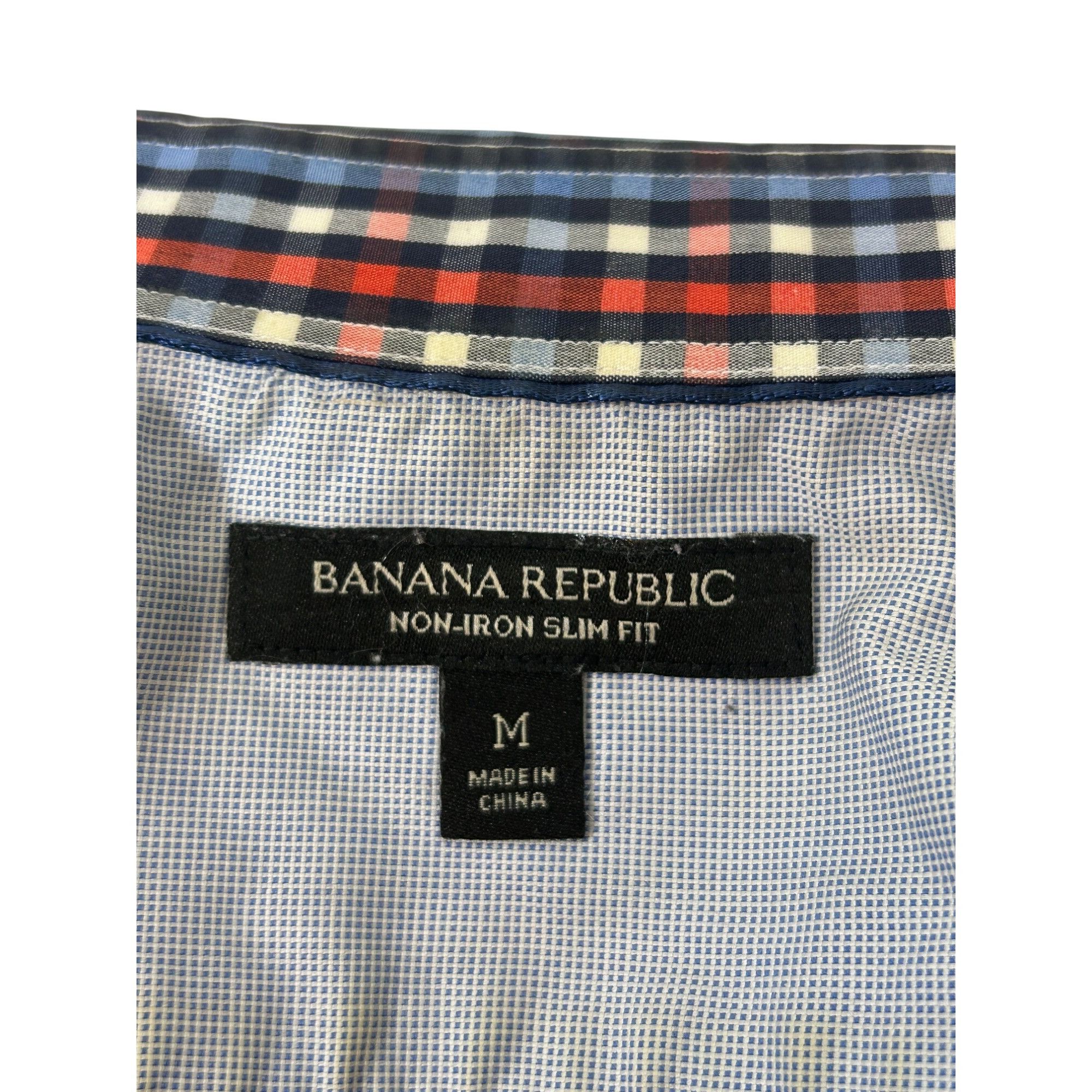 Banana Republic Banana Republic Men Button Up Shirt M Slim Fit Checked Red Size US M / EU 48-50 / 2 - 6 Thumbnail