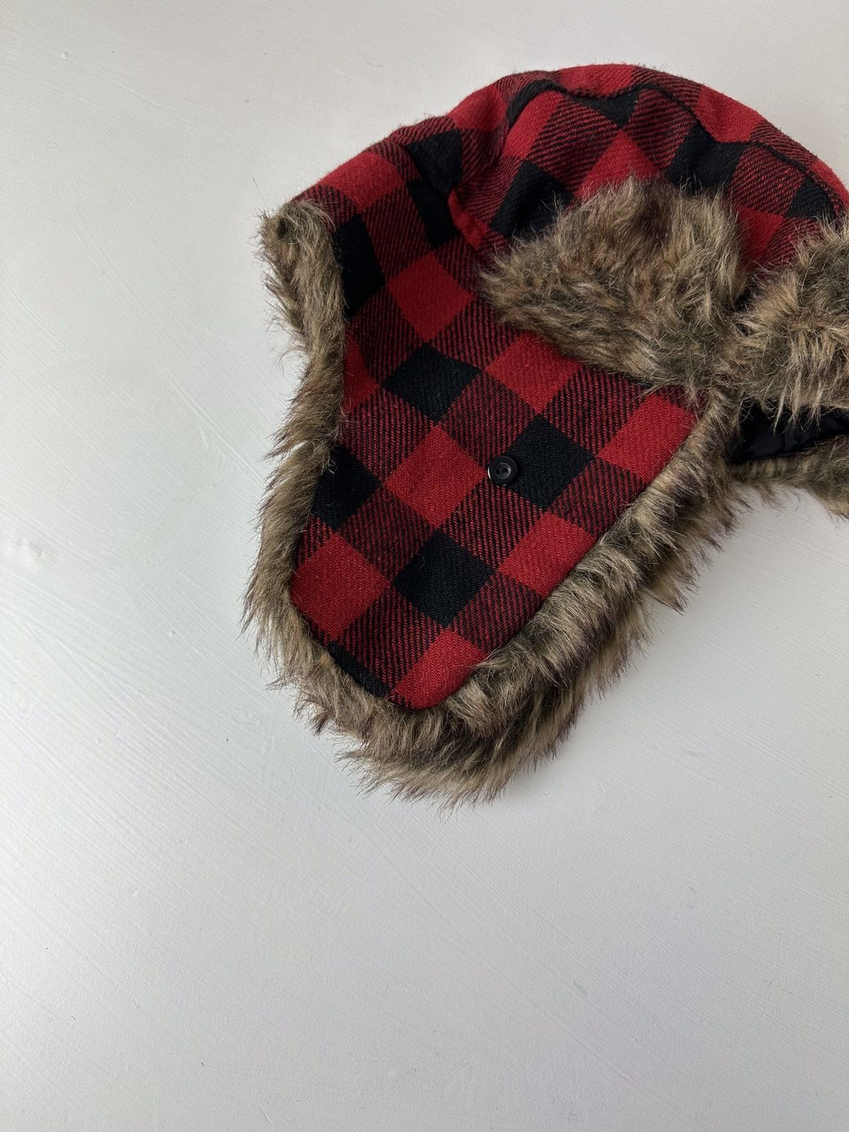 Hysteric Glamour × Vintage Crazy Y2K Mohair Fuzzy Hat Ushanka Punk Huge Size ONE SIZE - 3 Thumbnail
