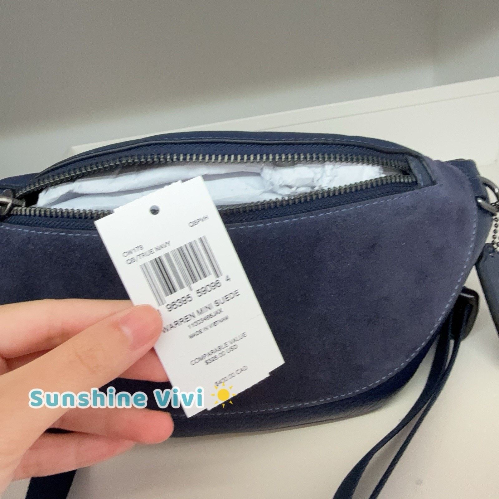Coach NWT Coach Warren Mini Belt Bag In Suede CW179 True Navy Size ONE SIZE - 5 Thumbnail