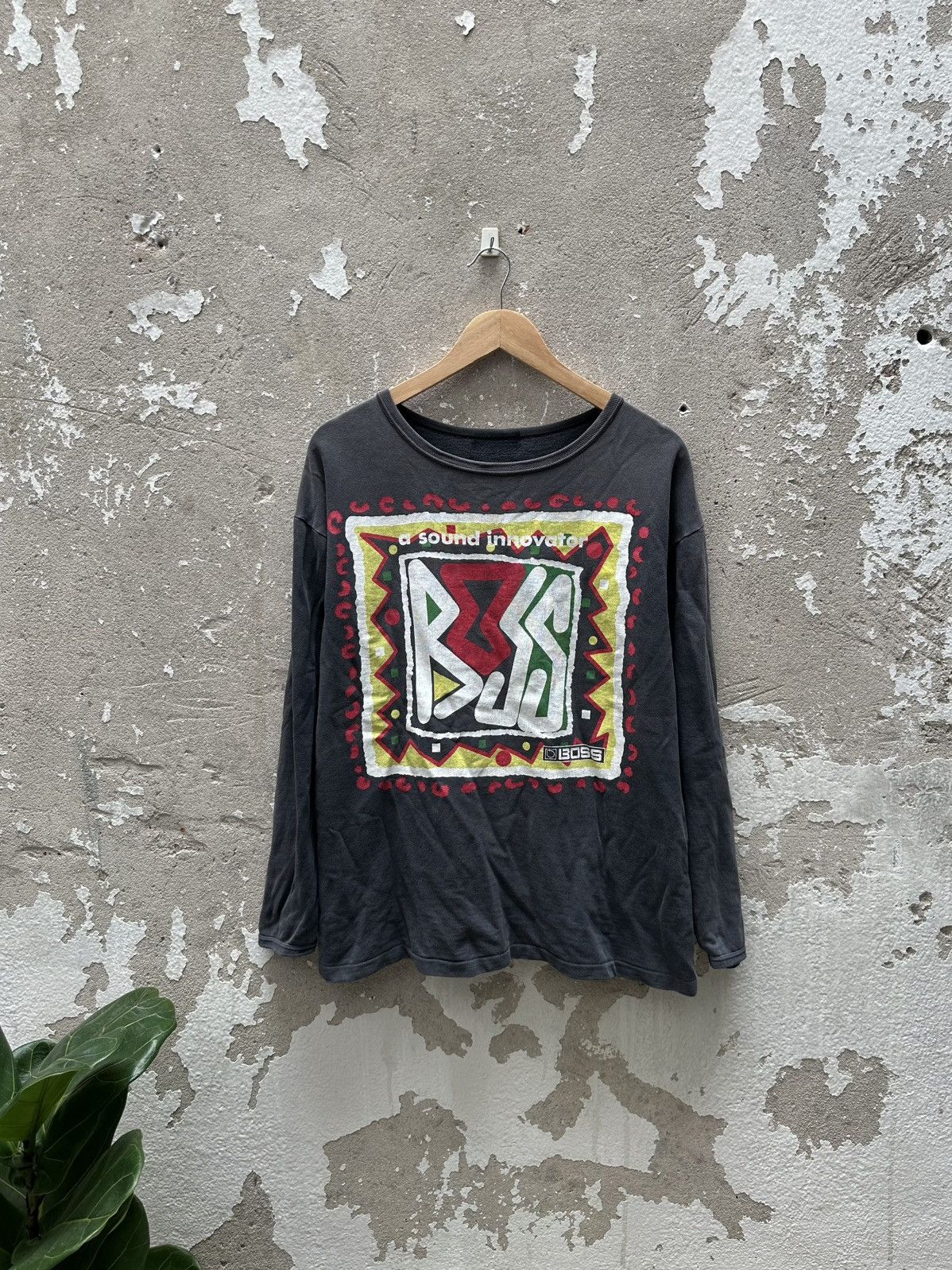 Band Tees Vintage 90's Boss " A Sound Invator " Longsleeve Faded Tees Size US L / EU 52-54 / 3 - 1 Thumbnail