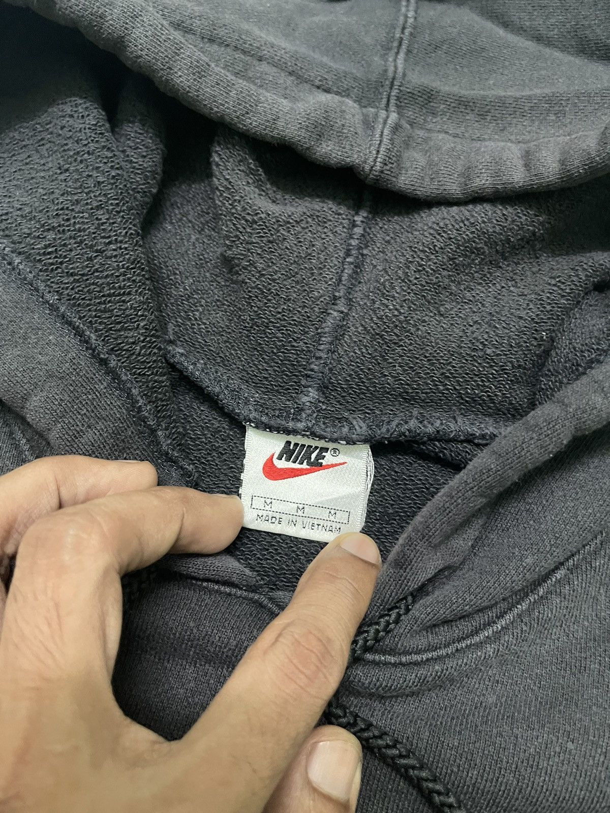 Nike × Vintage 90s NIKE BIG LOGO HOODIE OVERALL FADED Size US M / EU 48-50 / 2 - 6 Thumbnail