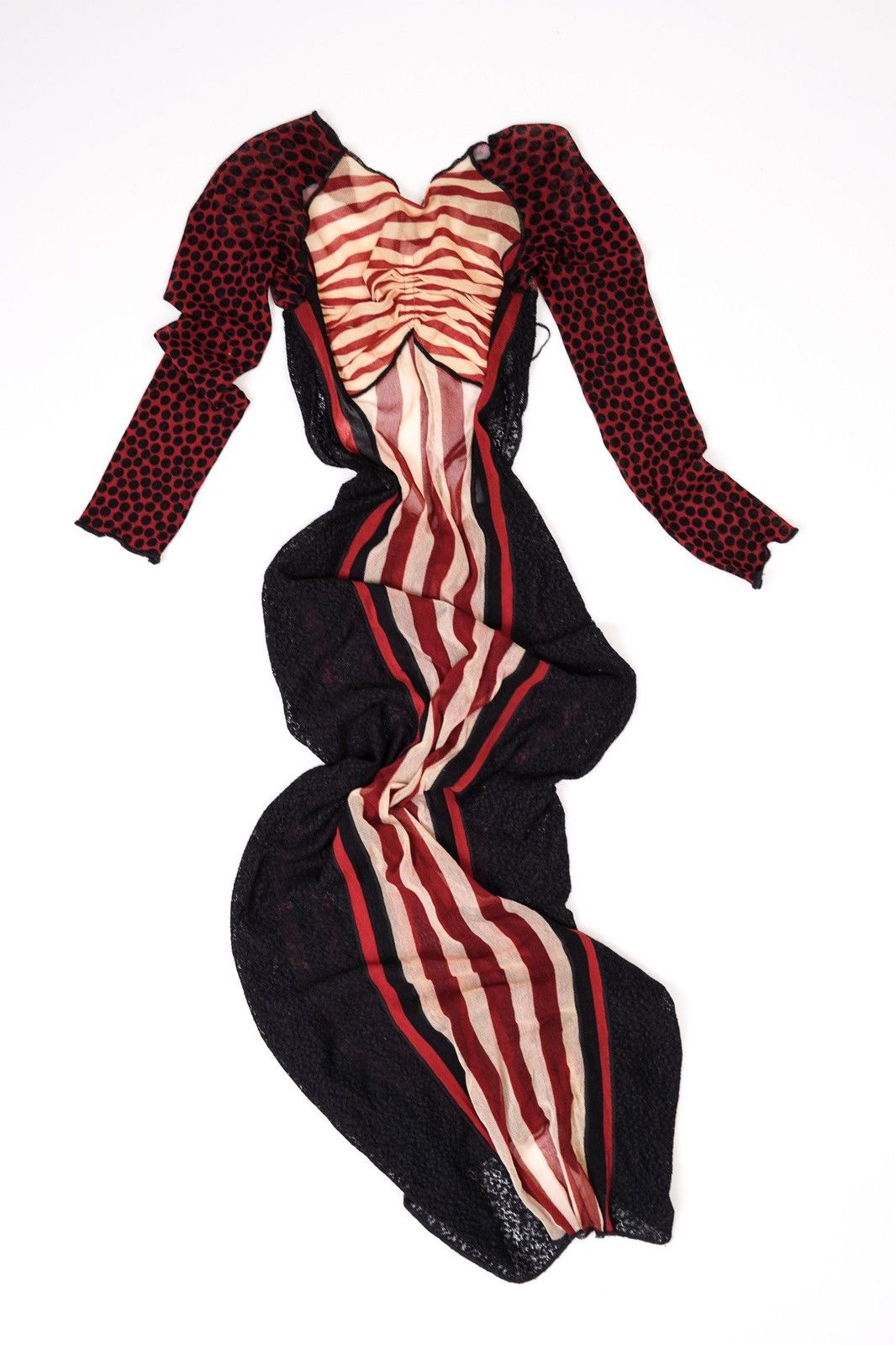 Jean Paul Gaultier Jean Paul Gaultier S/S 1996 Striped Mesh Dress Size S / US 4 / IT 40 - 9 Thumbnail