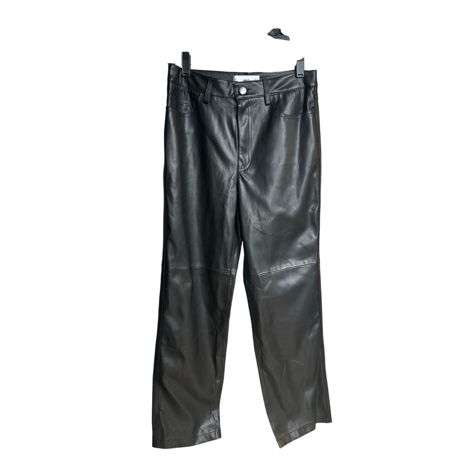 Mango Mango Black Straight Leather Pants - Size 4 - NEW Size 27" / US 4 / IT 40 - 2 Thumbnail