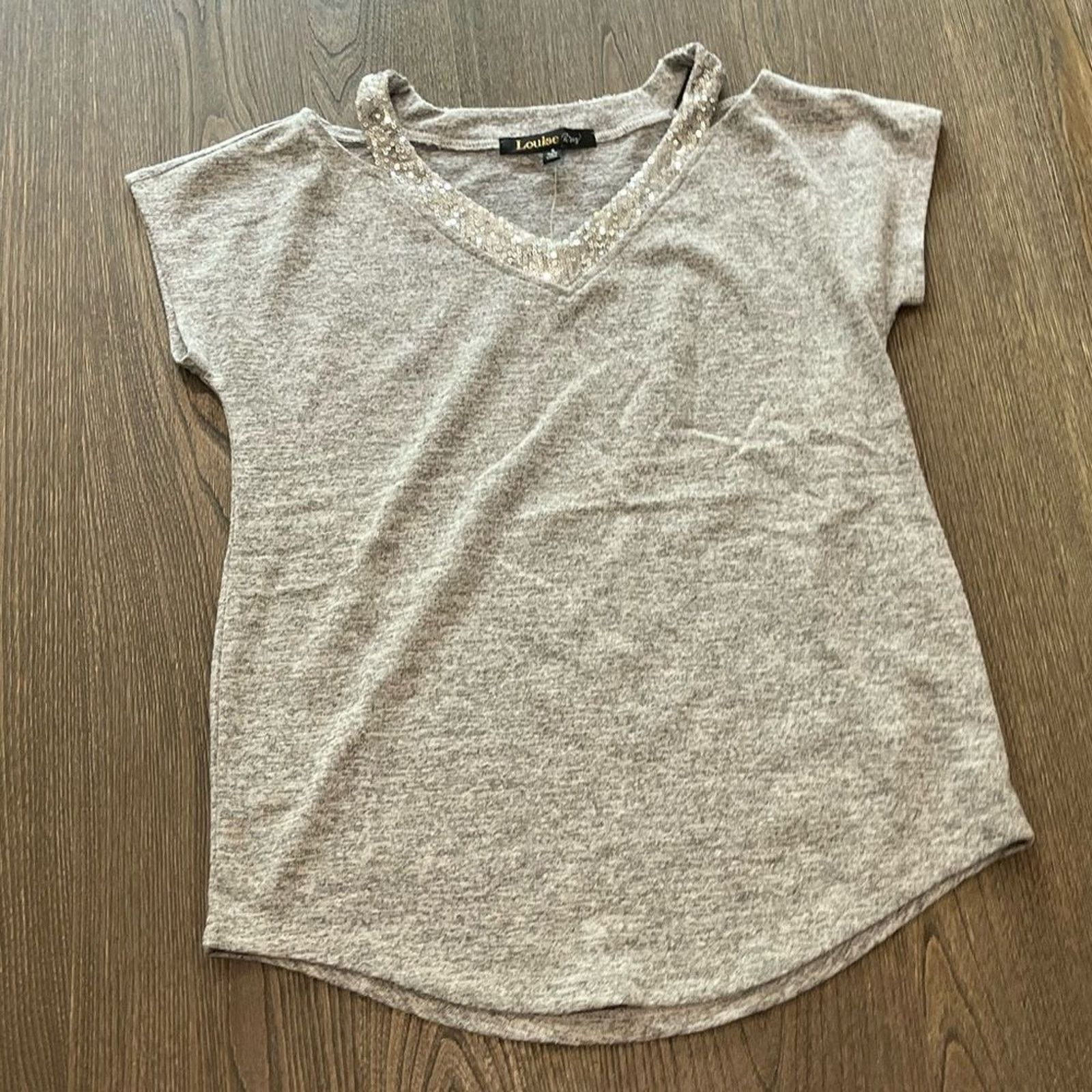 Vintage NWT Louise Paris Heathered Gray Collar Blouse Size S Size S / US 4 / IT 40 - 1 Thumbnail