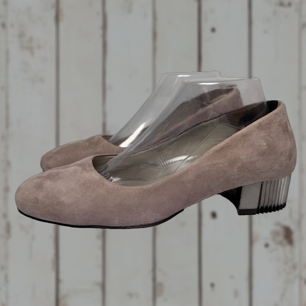 Vintage Girotti Pink Suede Pumps Women's Size 40 W Block Heel Slip On Italy Size US 10 / IT 40 - 1 Thumbnail
