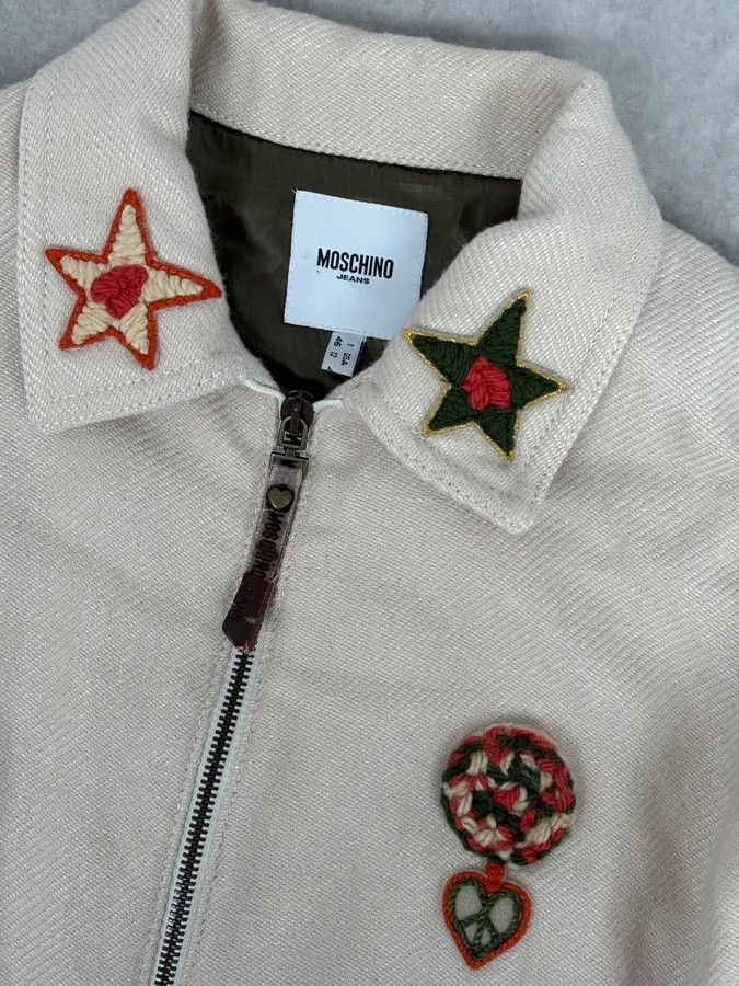 Moschino 2000s Moschino Beige Cropped Patchwork Bondage Jacket Size S / US 4 / IT 40 - 8 Thumbnail